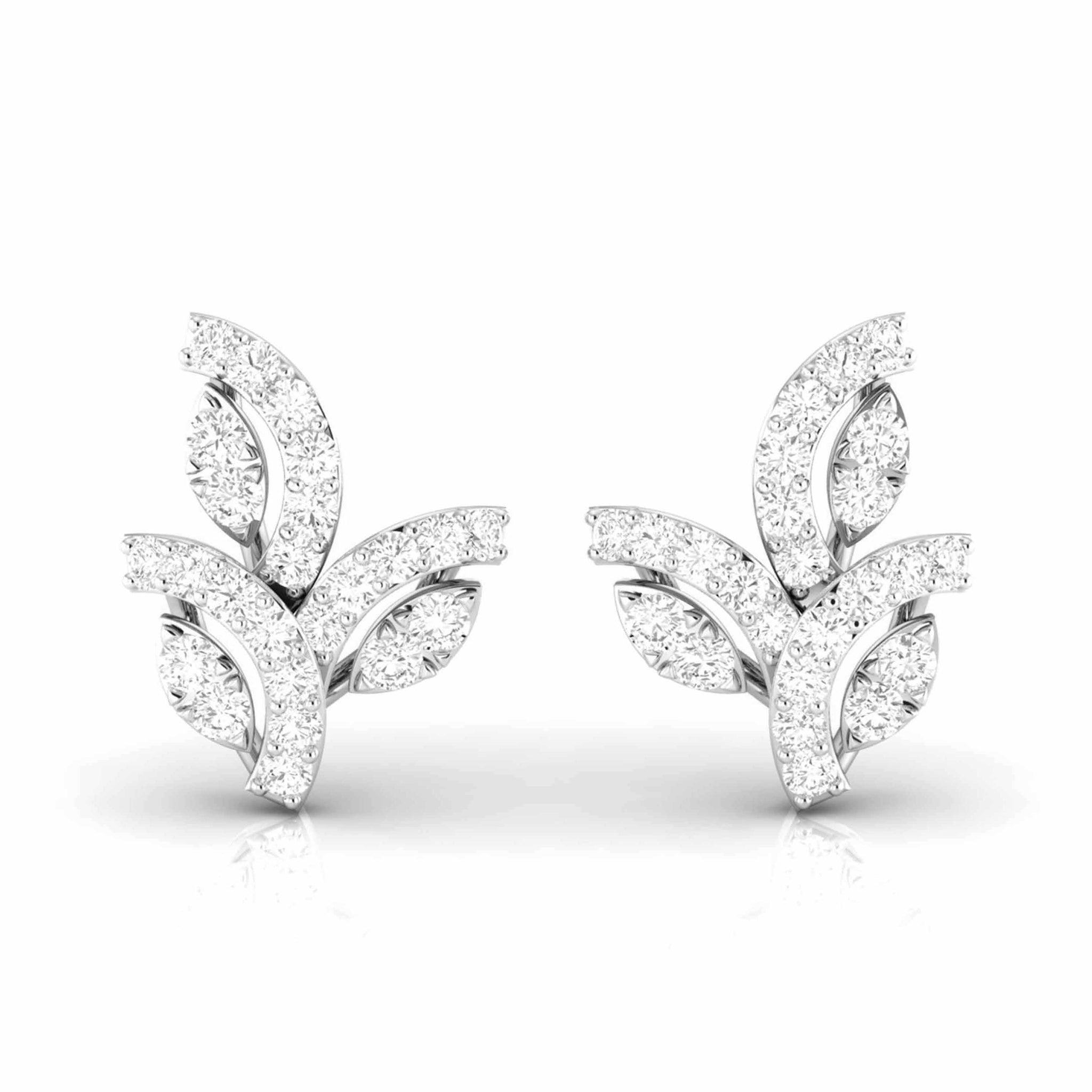 Jewelove™ Earrings SI IJ Beautiful Platinum Diamond  Earrings for Women JL PT E OLS 32