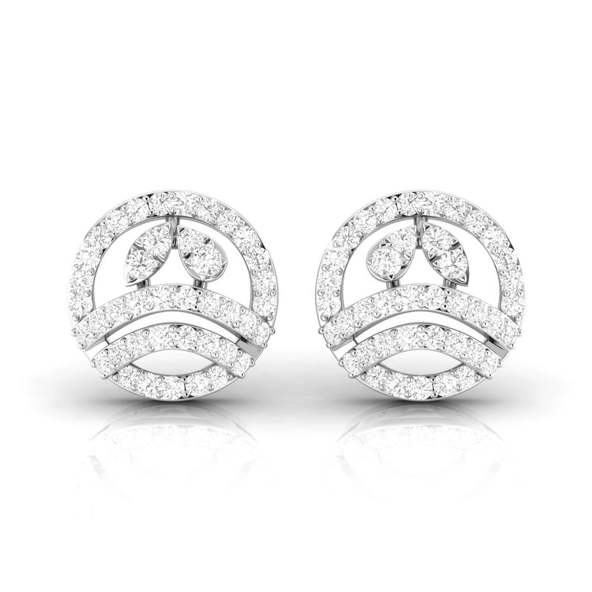 Jewelove™ Earrings SI IJ Beautiful Platinum Diamond Earrings for Women JL PT E OLS 48