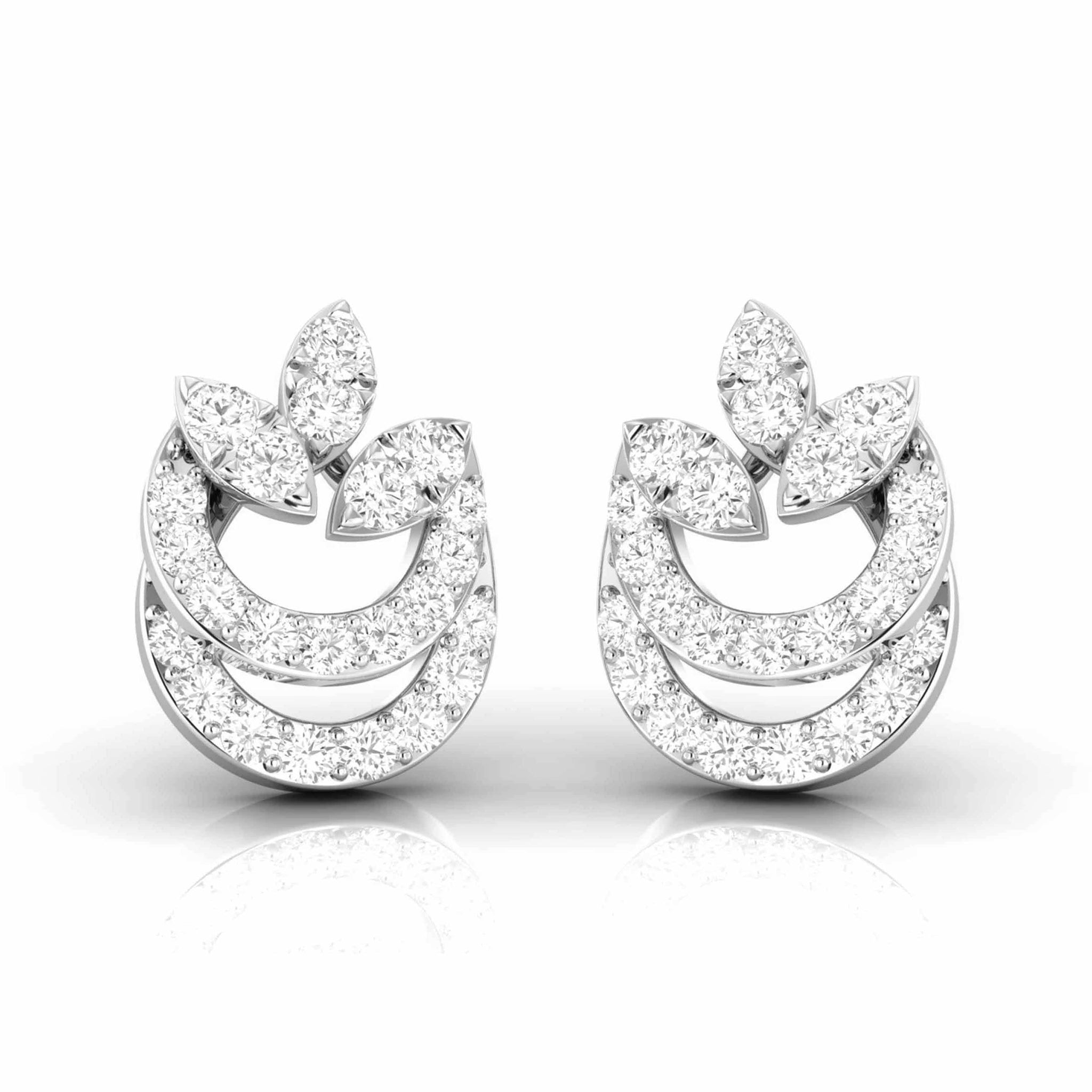 Jewelove™ Earrings Beautiful Platinum Diamond Earrings for Women JL PT E OLS 50