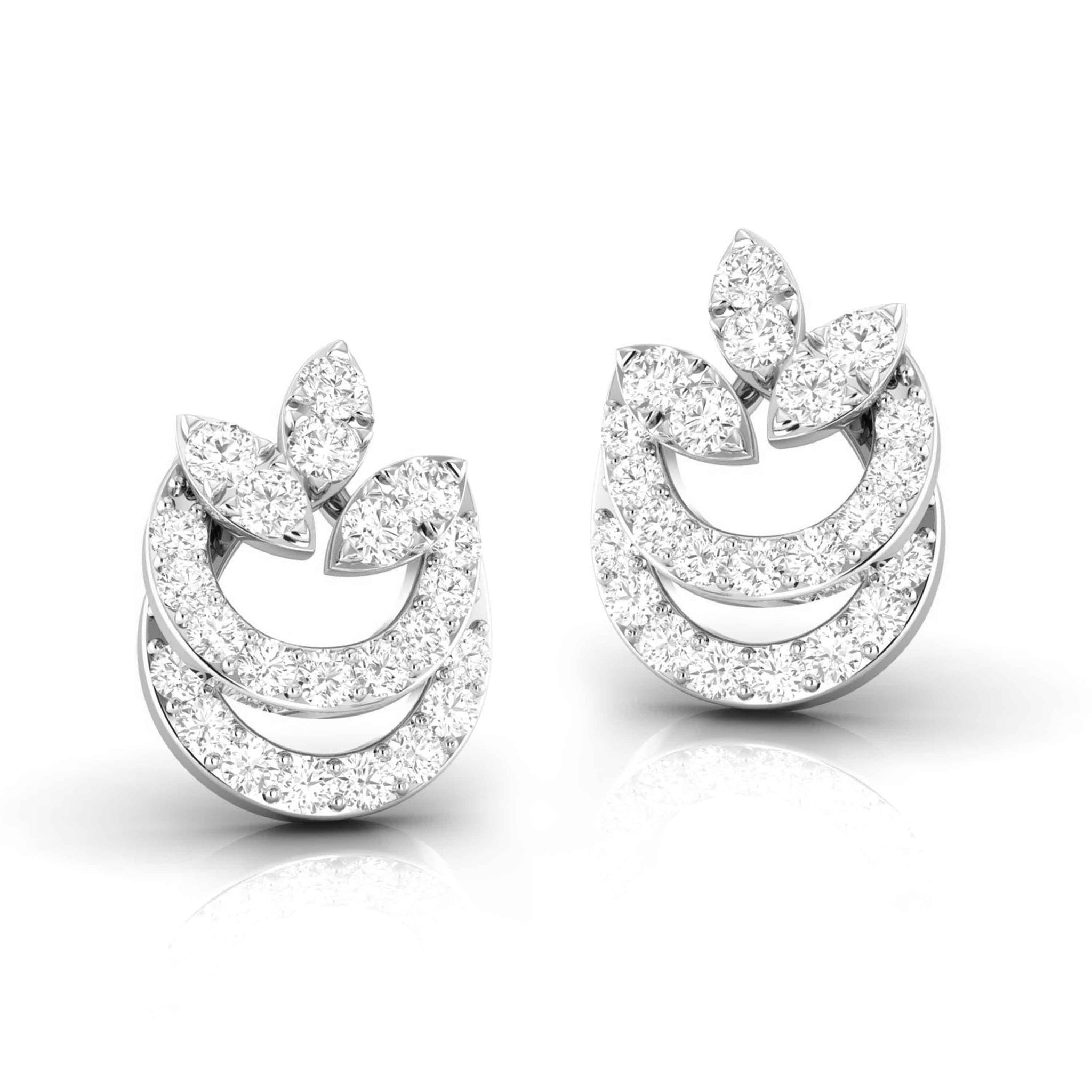 Jewelove™ Earrings Beautiful Platinum Diamond Earrings for Women JL PT E OLS 50