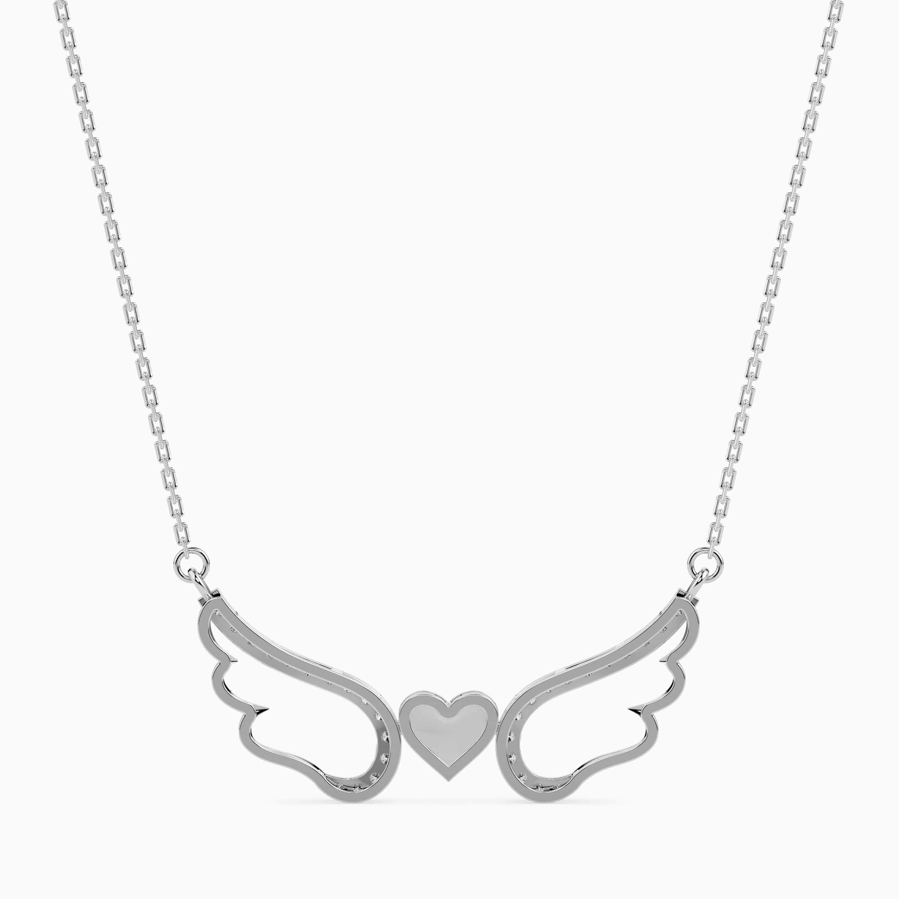 Love of Angels Heart-Shaped Wings Pendant | Fine silver jewelry, Valentines  necklace, Diamond infinity necklace