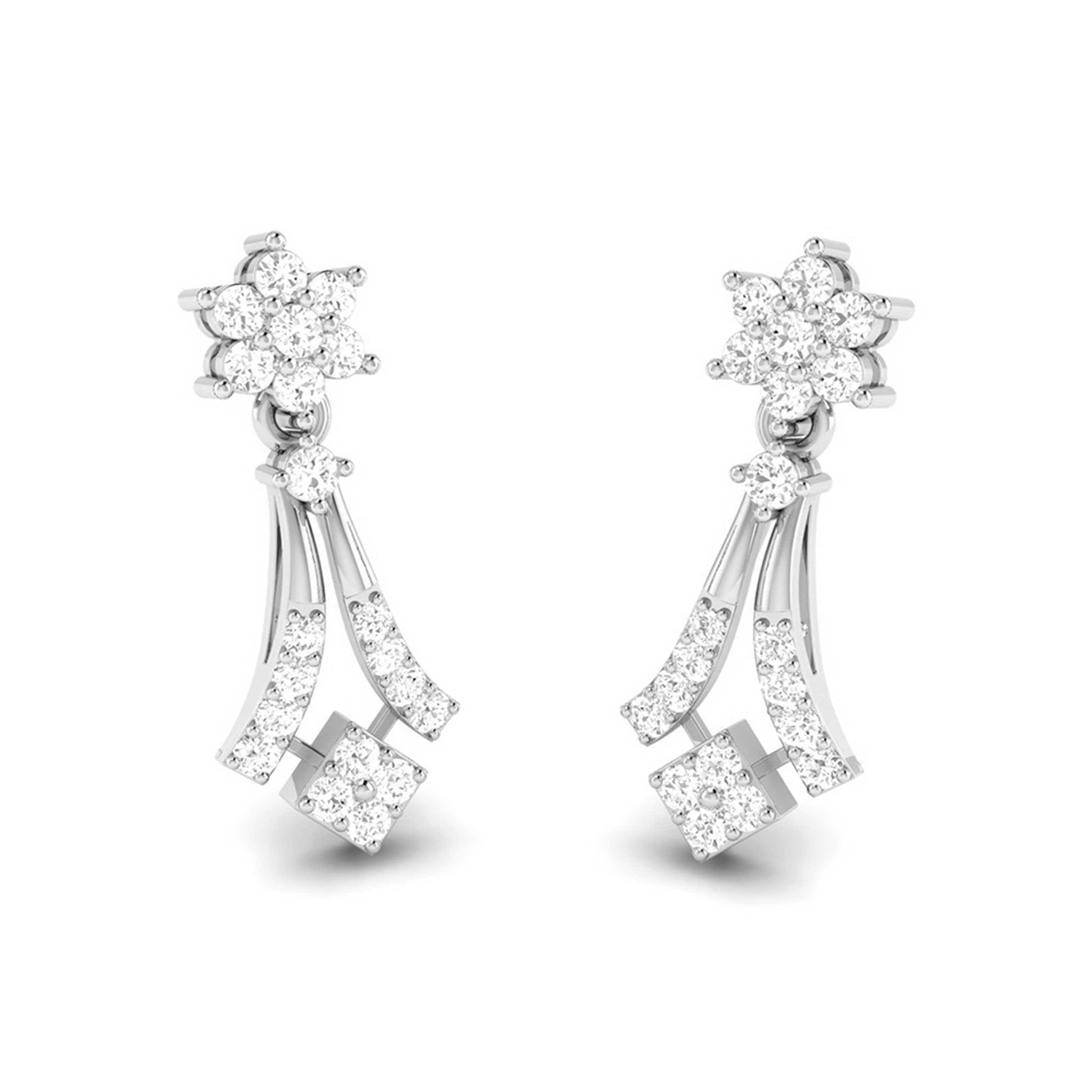 Jewelove™ Earrings Beautiful Platinum Earrings with Diamonds for Women JL PT E N-40