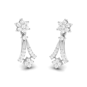 Jewelove™ Earrings Beautiful Platinum Earrings with Diamonds for Women JL PT E N-40