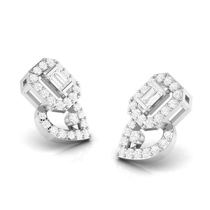 Jewelove™ Earrings Beautiful Platinum Earrings with Diamonds for Women JL PT E ST 2008