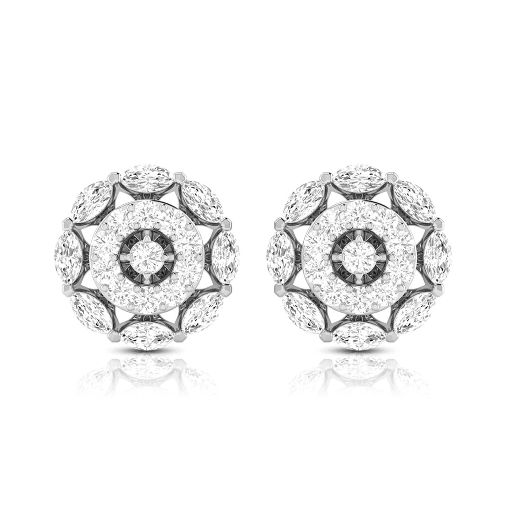 Jewelove™ Earrings SI IJ Beautiful Platinum Earrings with Diamonds for Women JL PT E ST 2027