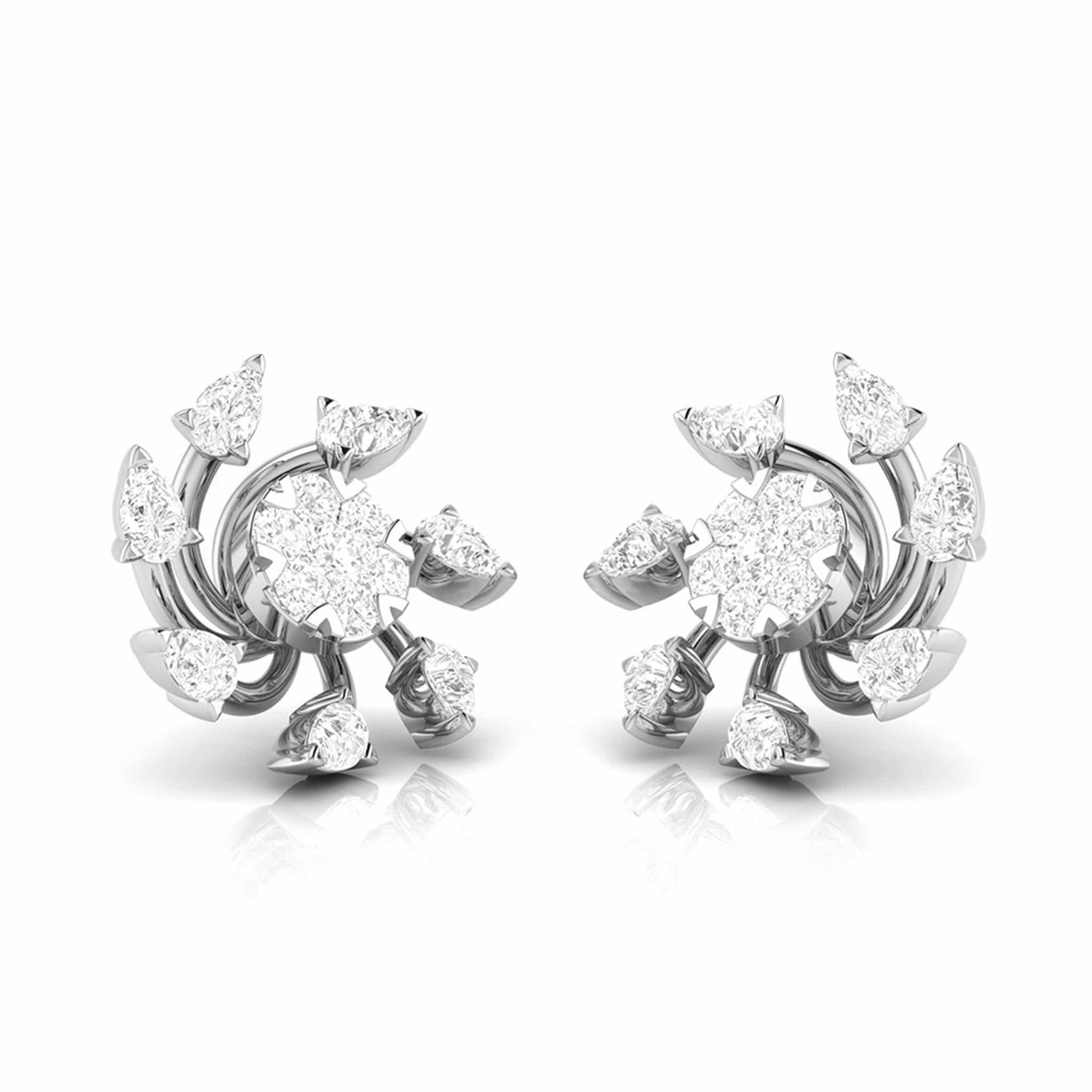 Jewelove™ Earrings Beautiful Platinum Earrings with Diamonds for Women JL PT E ST 2028