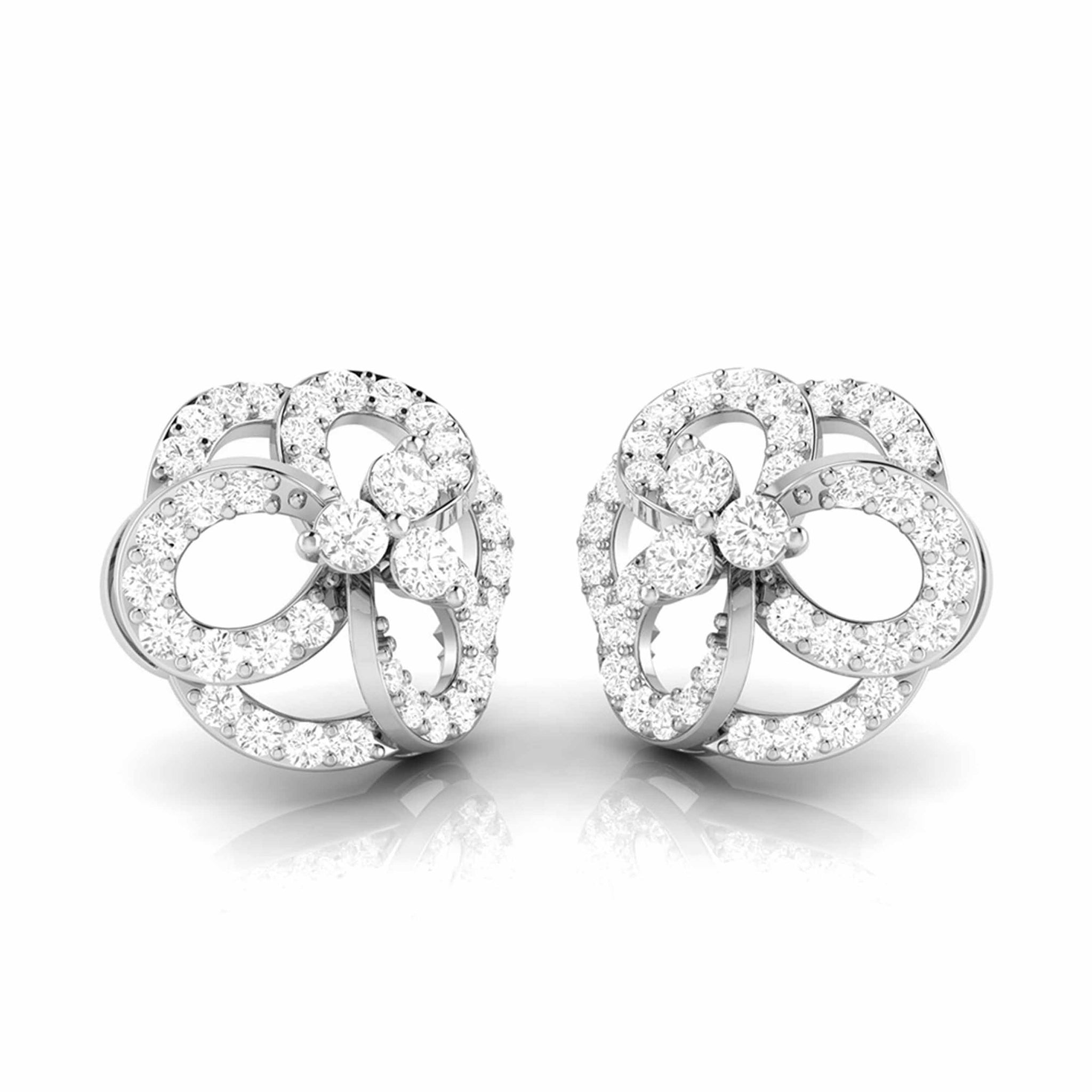 Jewelove™ Earrings Beautiful Platinum Earrings with Diamonds for Women JL PT E ST 2030