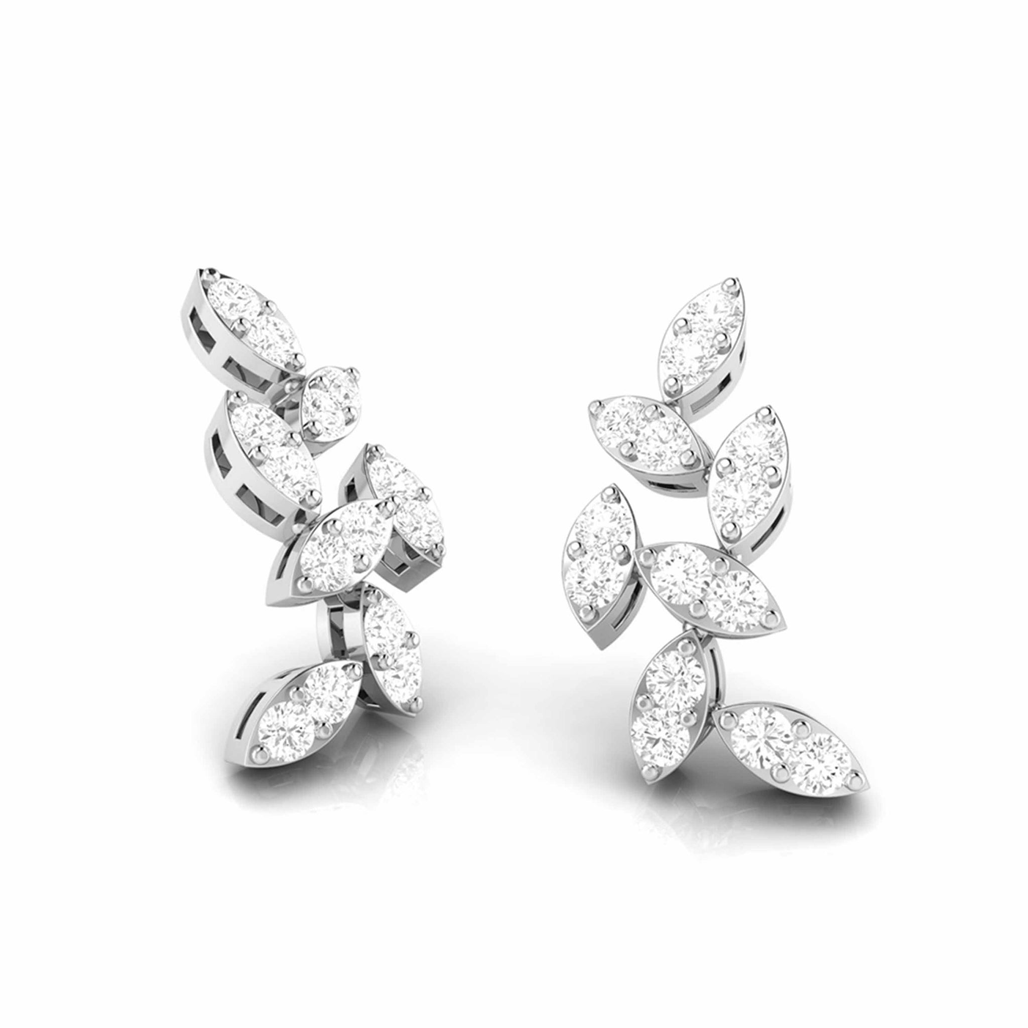 Jewelove™ Earrings Beautiful Platinum Earrings with Diamonds for Women JL PT E ST 2032