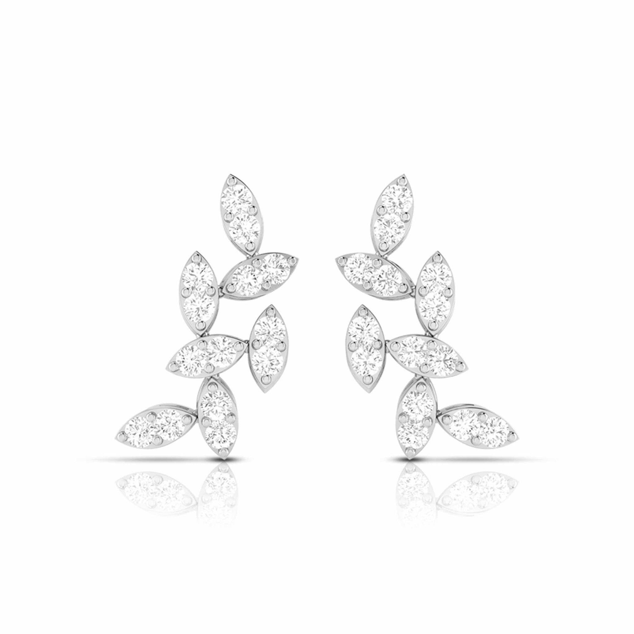 Jewelove™ Earrings Beautiful Platinum Earrings with Diamonds for Women JL PT E ST 2032