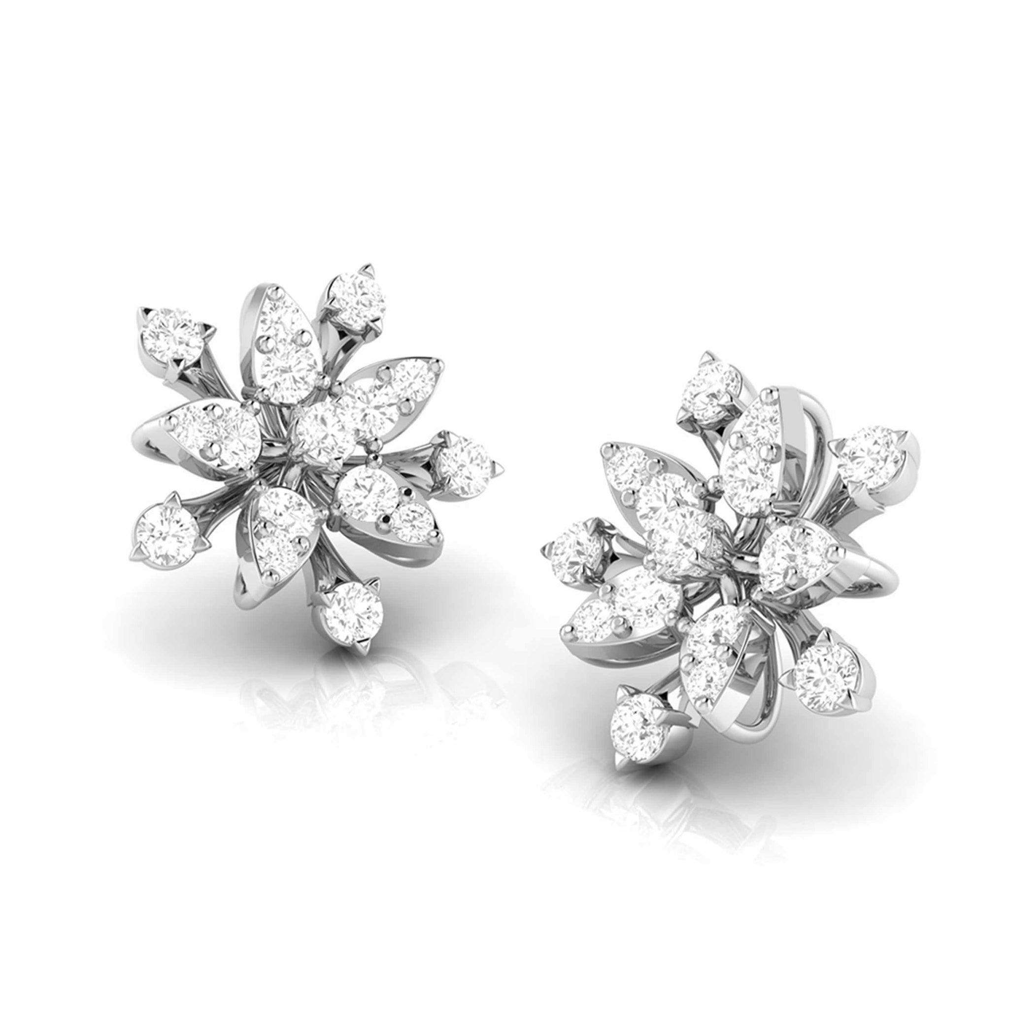 Jewelove™ Earrings Beautiful Platinum Earrings with Diamonds for Women JL PT E ST 2043