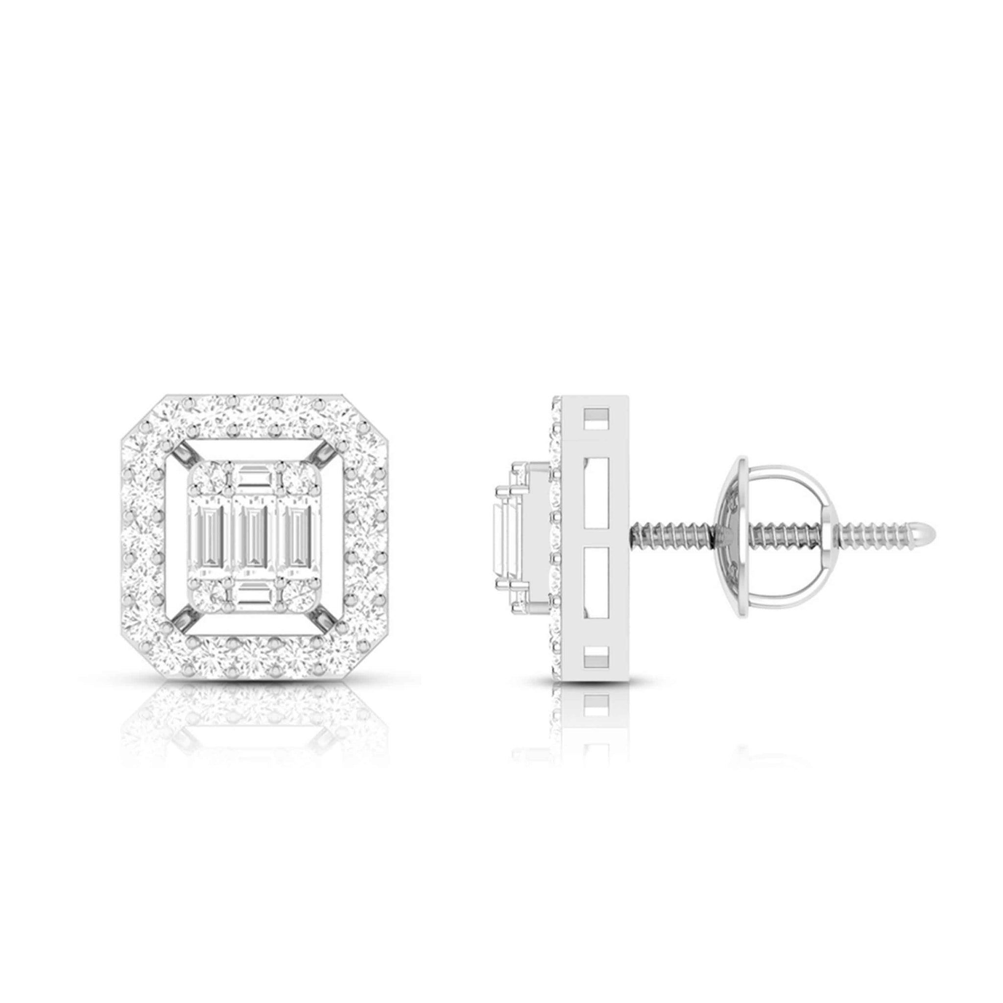 Jewelove™ Earrings Beautiful Platinum Earrings with Diamonds for Women JL PT E ST 2051