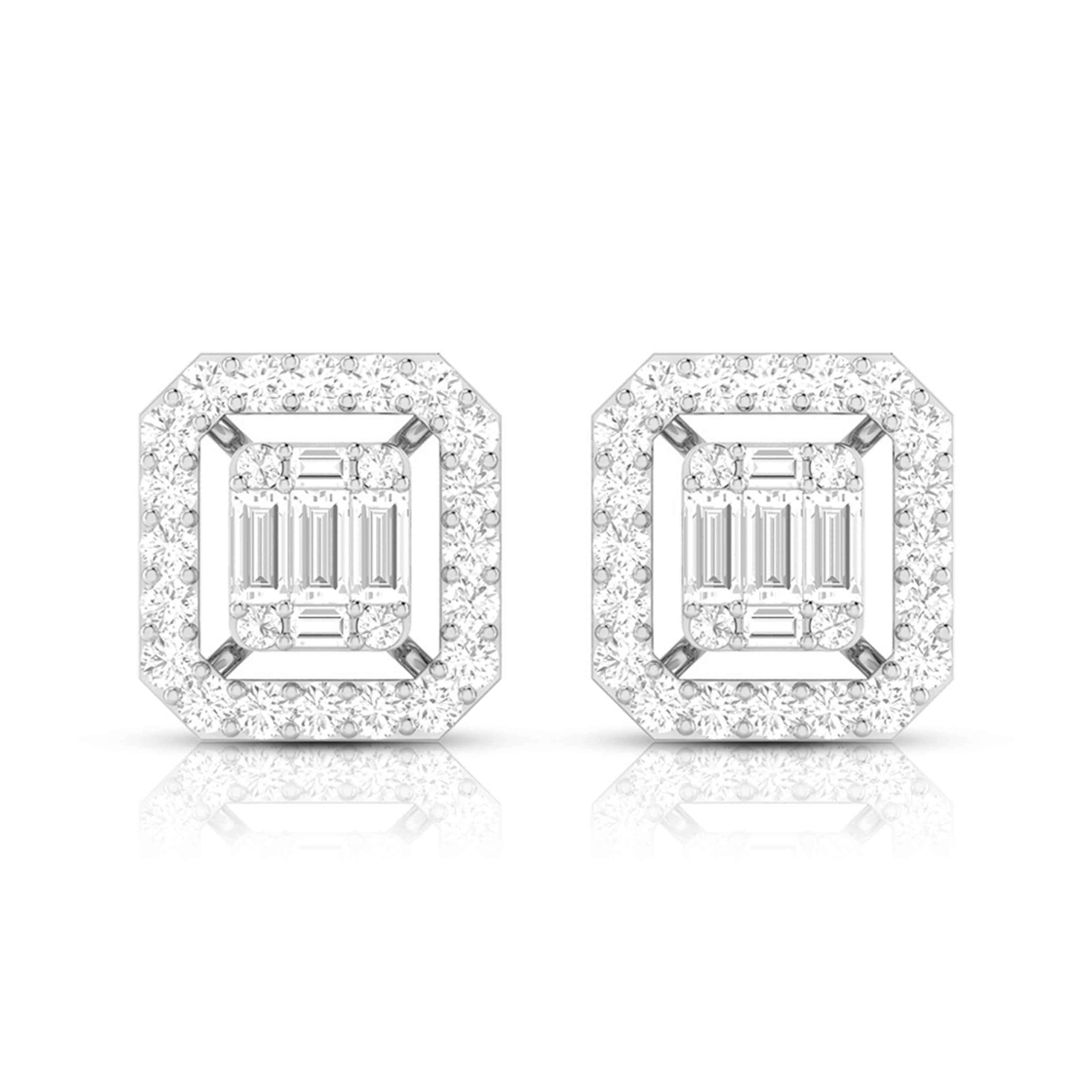 Jewelove™ Earrings SI IJ Beautiful Platinum Earrings with Diamonds for Women JL PT E ST 2051