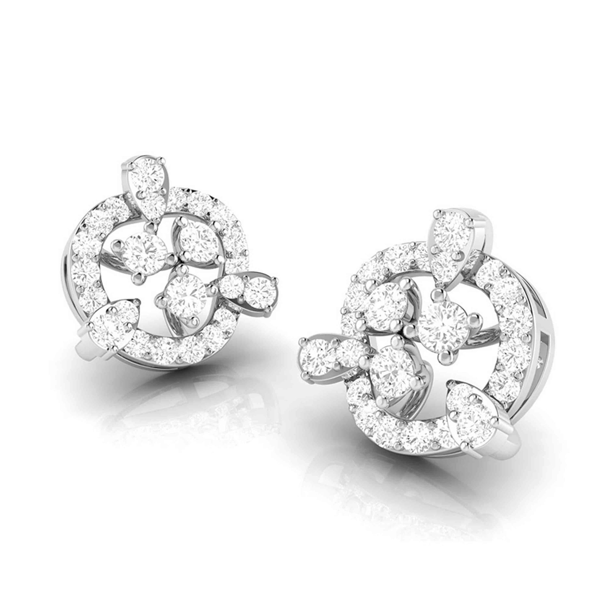 Jewelove™ Earrings Beautiful Platinum Earrings with Diamonds for Women JL PT E ST 2058