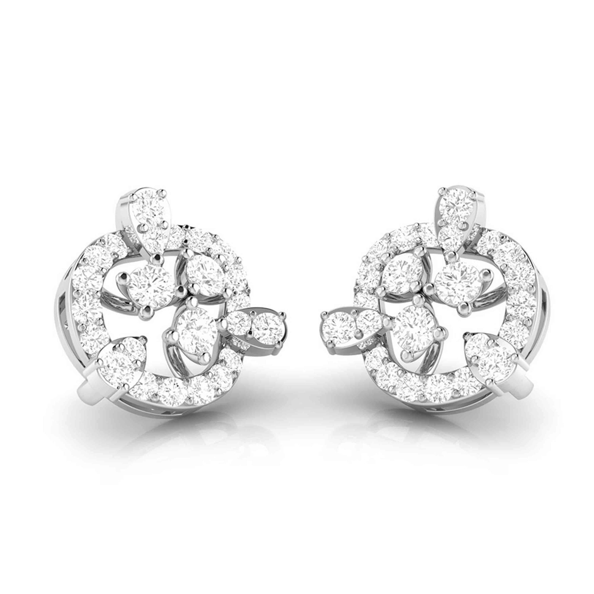 Jewelove™ Earrings Beautiful Platinum Earrings with Diamonds for Women JL PT E ST 2058