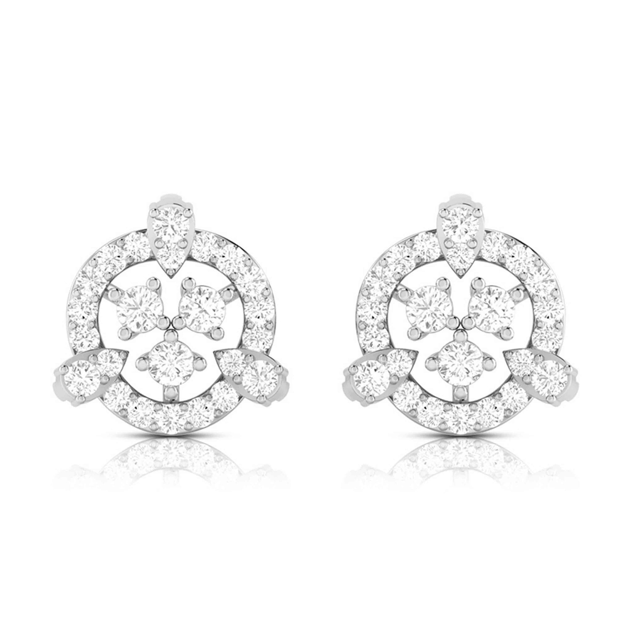 Jewelove™ Earrings SI IJ Beautiful Platinum Earrings with Diamonds for Women JL PT E ST 2058