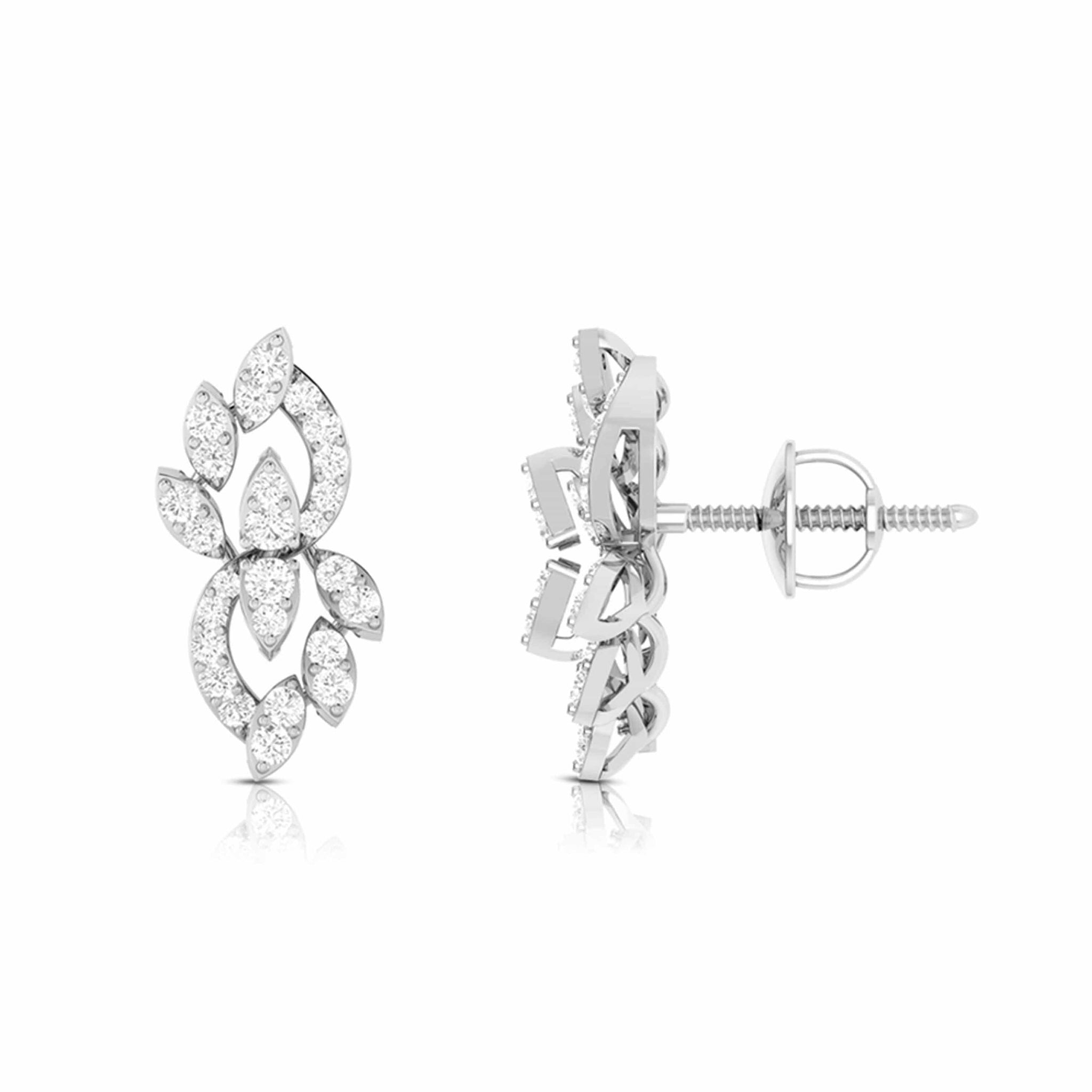 Jewelove™ Earrings Beautiful Platinum Earrings with Diamonds for Women JL PT E ST 2059