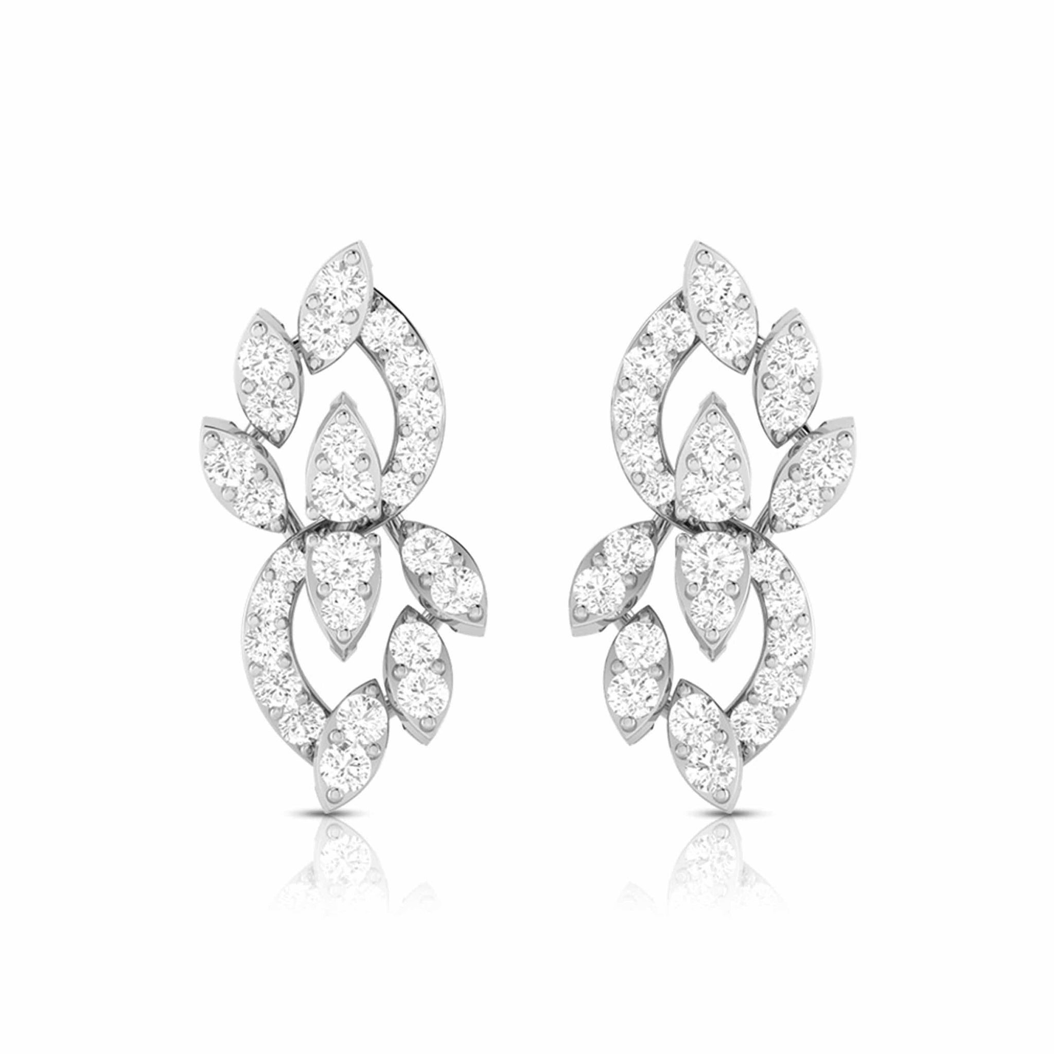 Jewelove™ Earrings SI IJ Beautiful Platinum Earrings with Diamonds for Women JL PT E ST 2059