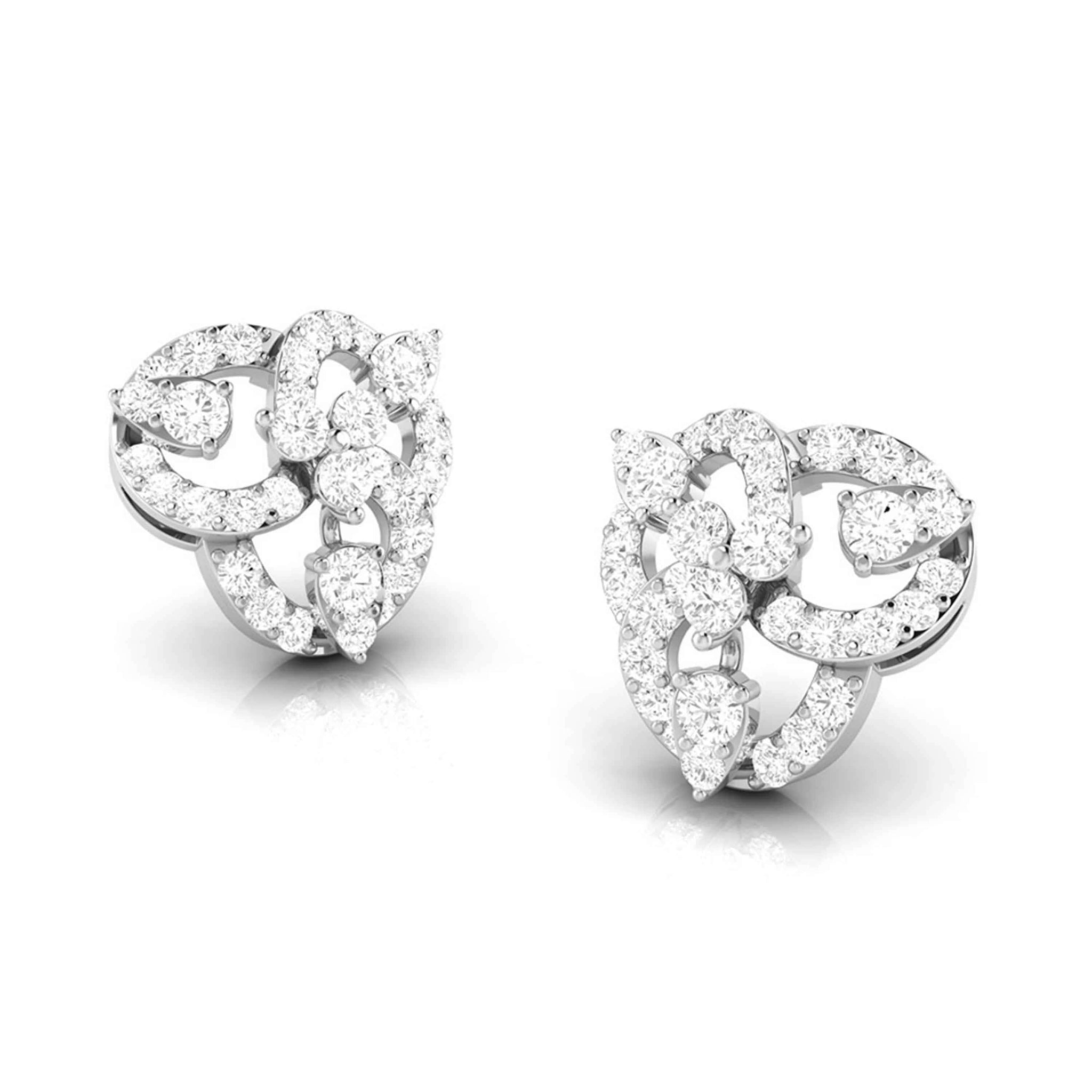 Jewelove™ Earrings Beautiful Platinum Earrings with Diamonds for Women JL PT E ST 2061