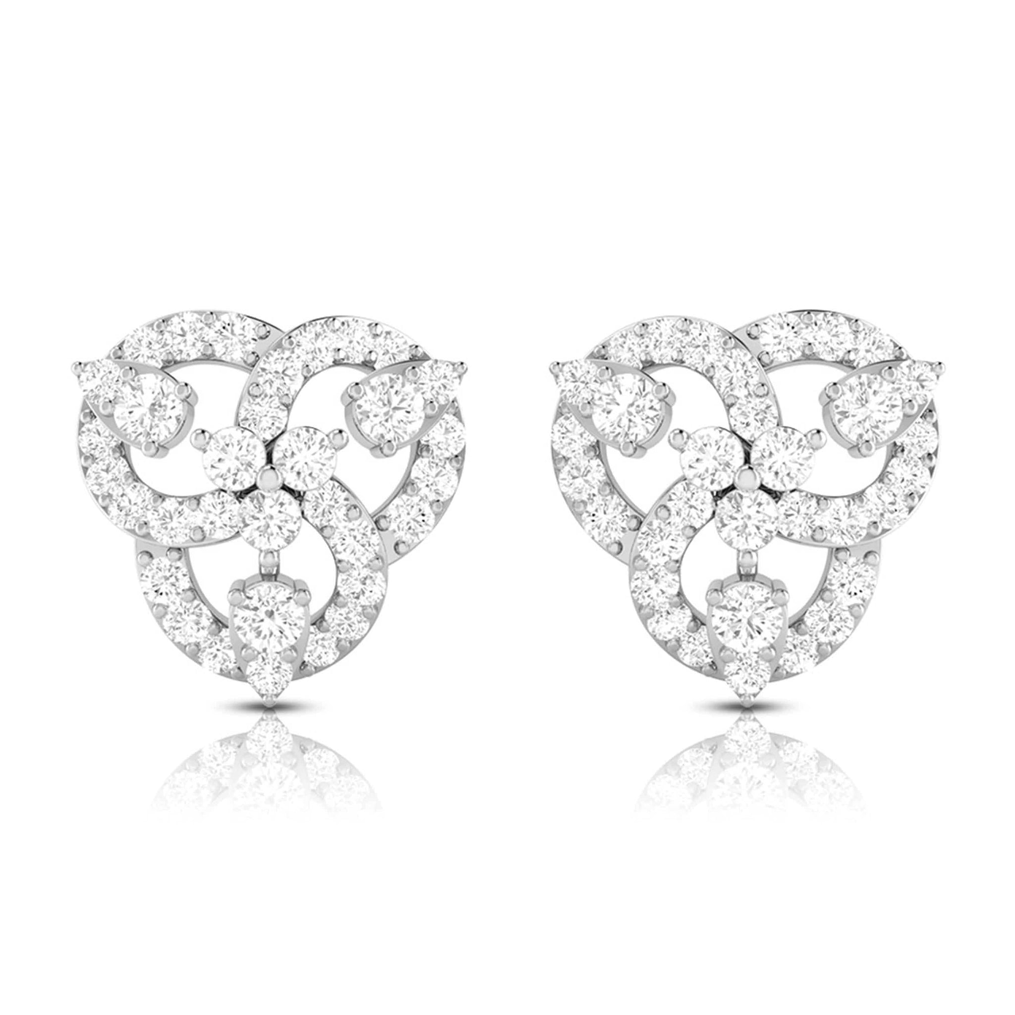 Jewelove™ Earrings SI IJ Beautiful Platinum Earrings with Diamonds for Women JL PT E ST 2061