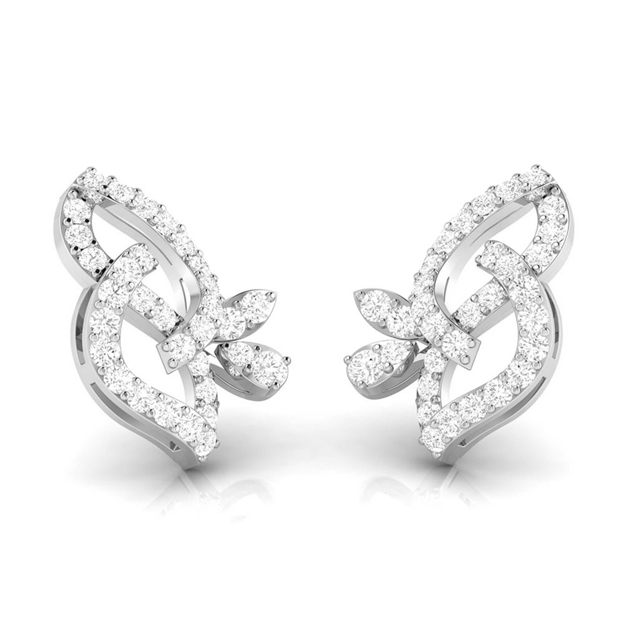 Jewelove™ Earrings Beautiful Platinum Earrings with Diamonds for Women JL PT E ST 2063