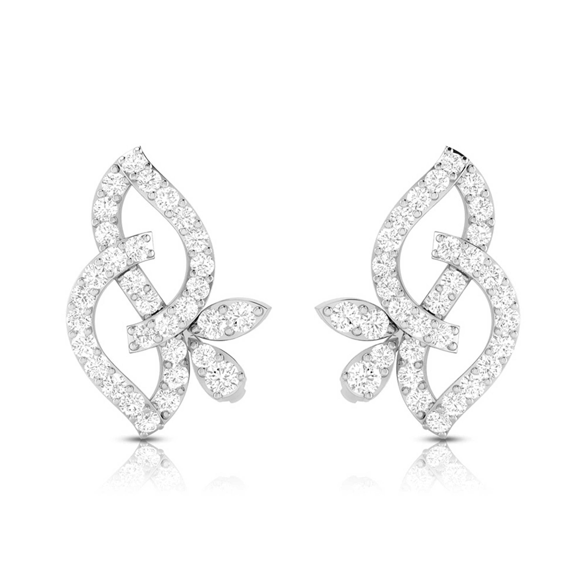 Jewelove™ Earrings SI IJ Beautiful Platinum Earrings with Diamonds for Women JL PT E ST 2063