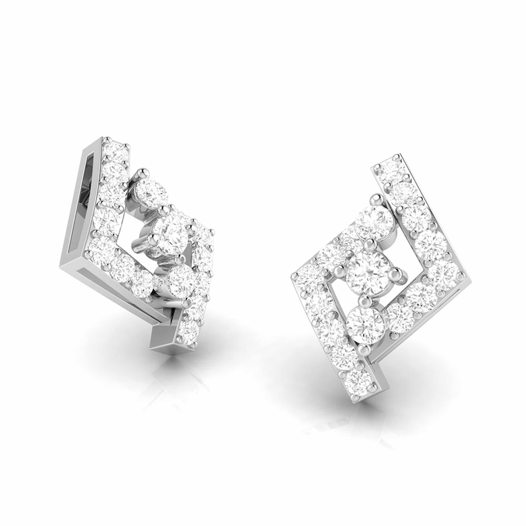 Jewelove™ Earrings Beautiful Platinum Earrings with Diamonds for Women JL PT E ST 2064