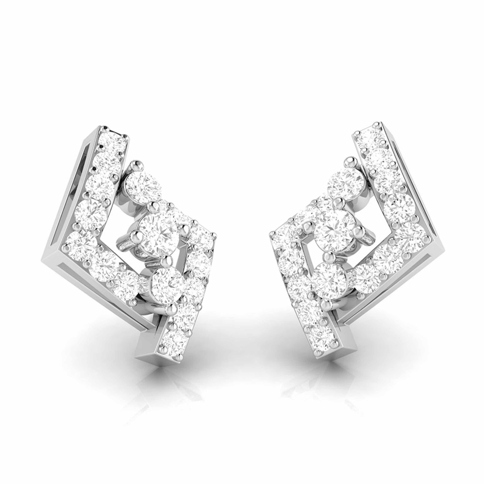 Jewelove™ Earrings Beautiful Platinum Earrings with Diamonds for Women JL PT E ST 2064