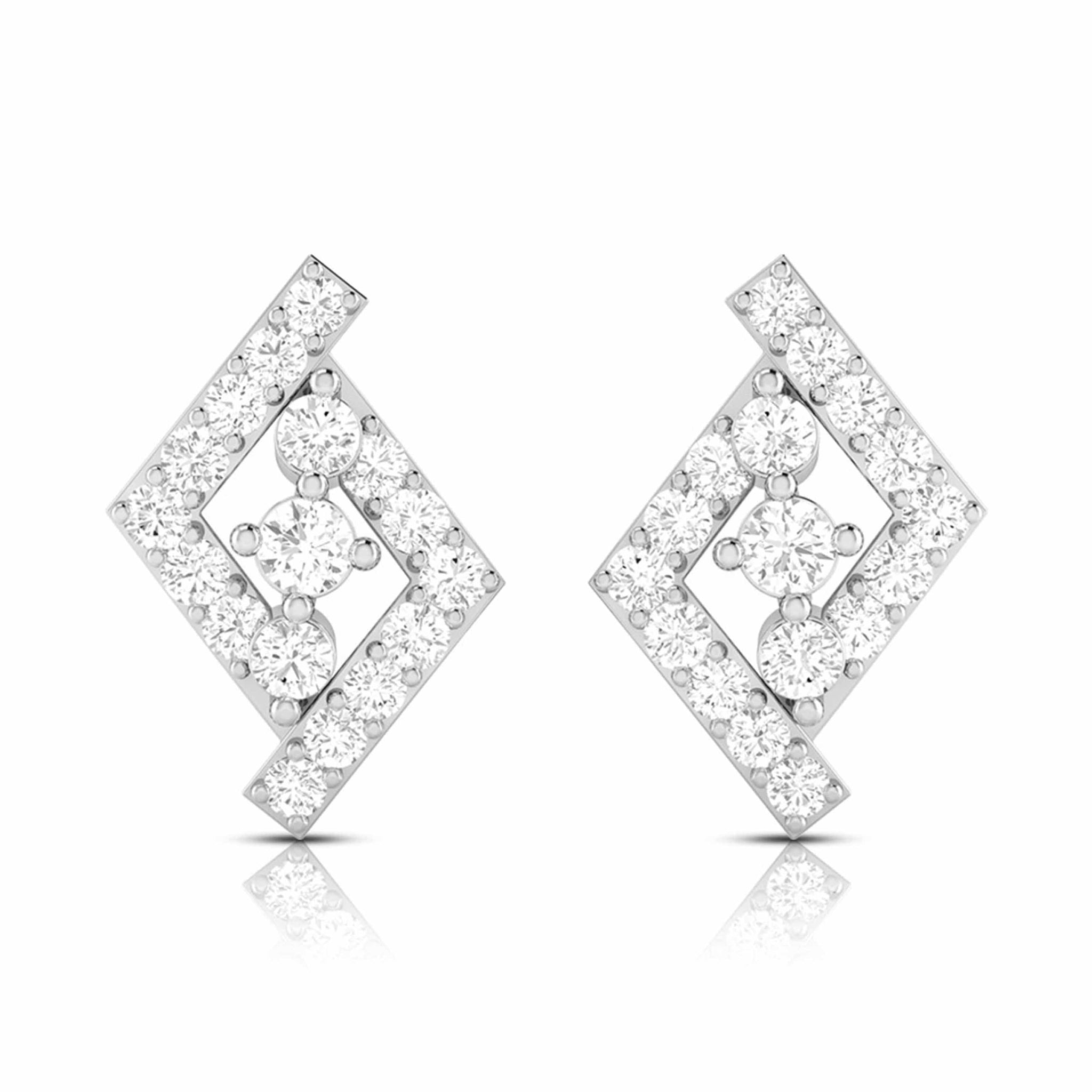 Jewelove™ Earrings SI IJ Beautiful Platinum Earrings with Diamonds for Women JL PT E ST 2064