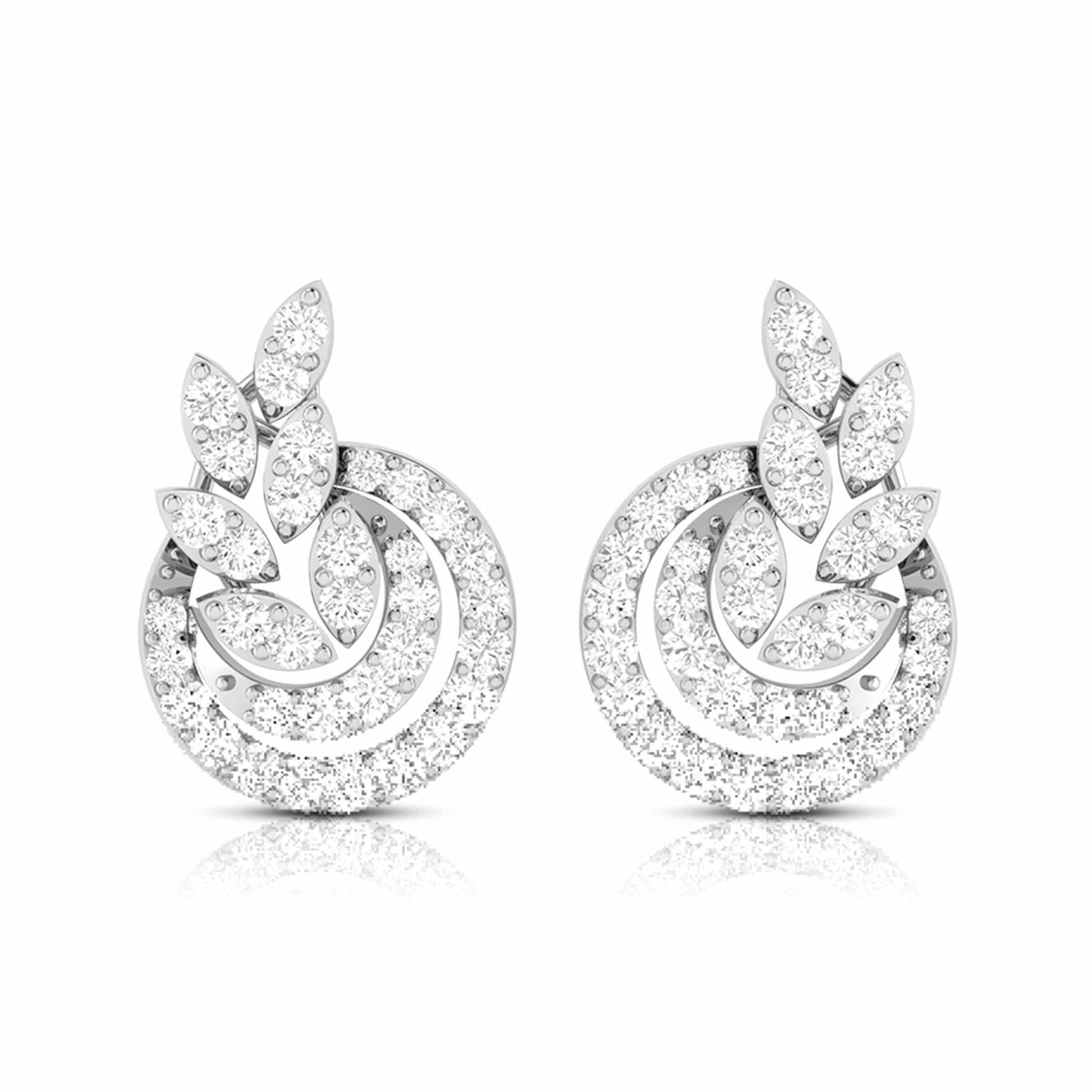 Jewelove™ Earrings Beautiful Platinum Earrings with Diamonds for Women JL PT E ST 2065