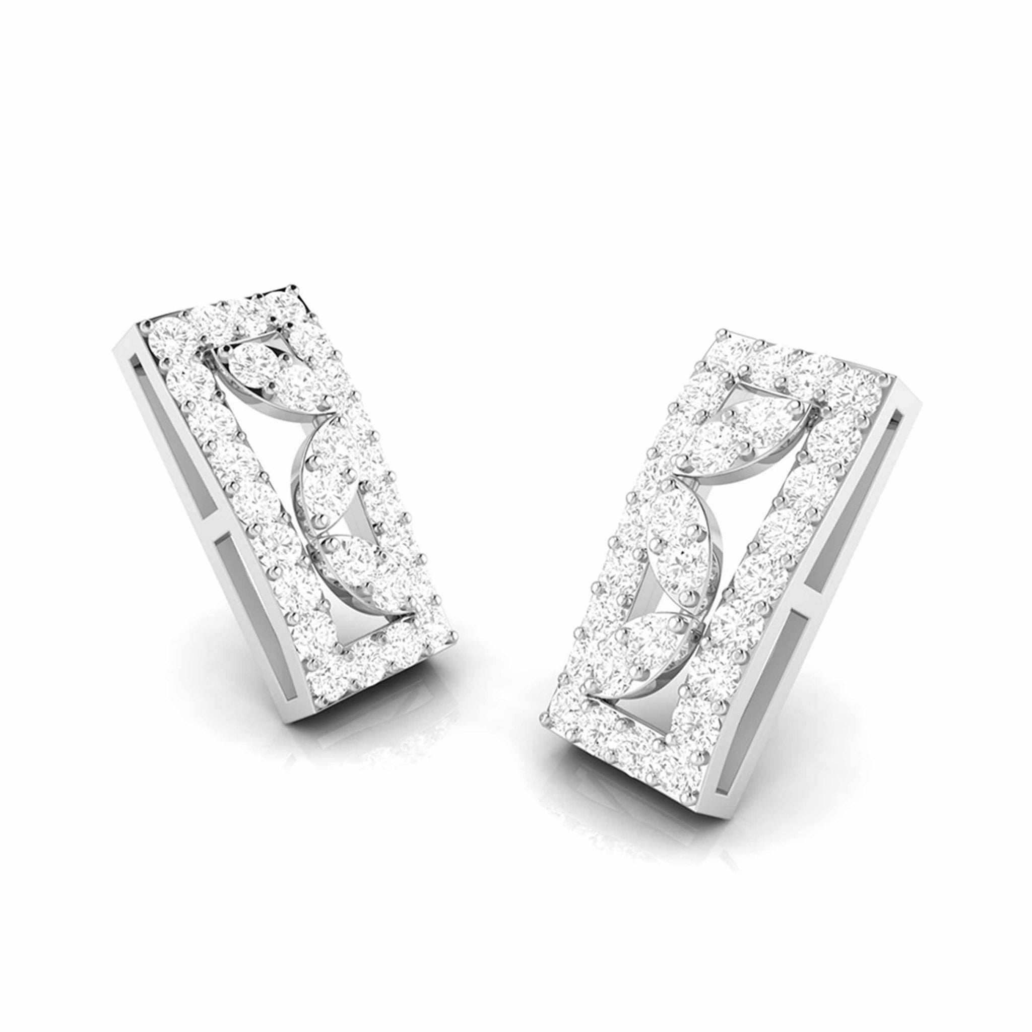 Jewelove™ Earrings Beautiful Platinum Earrings with Diamonds for Women JL PT E ST 2069