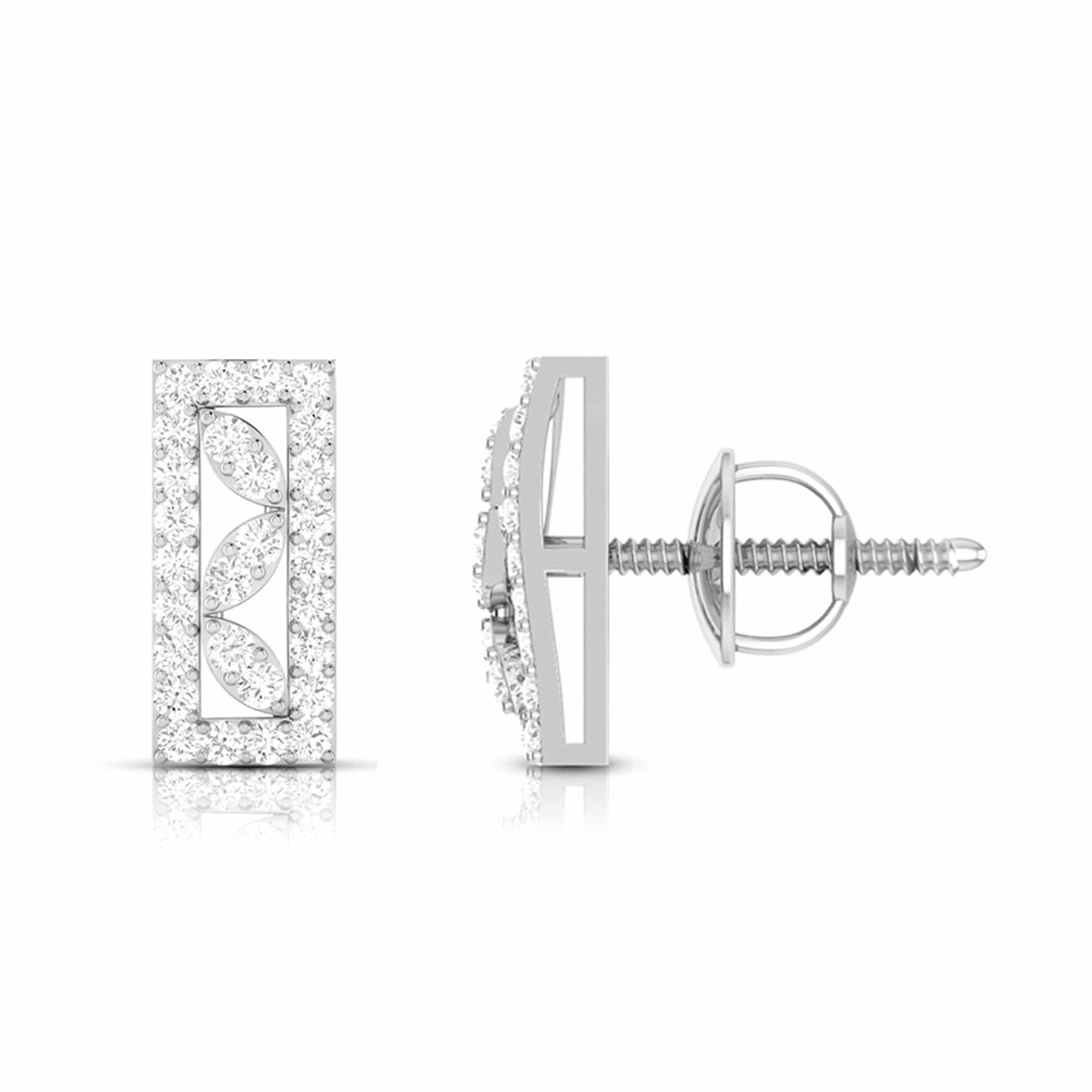 Jewelove™ Earrings Beautiful Platinum Earrings with Diamonds for Women JL PT E ST 2069