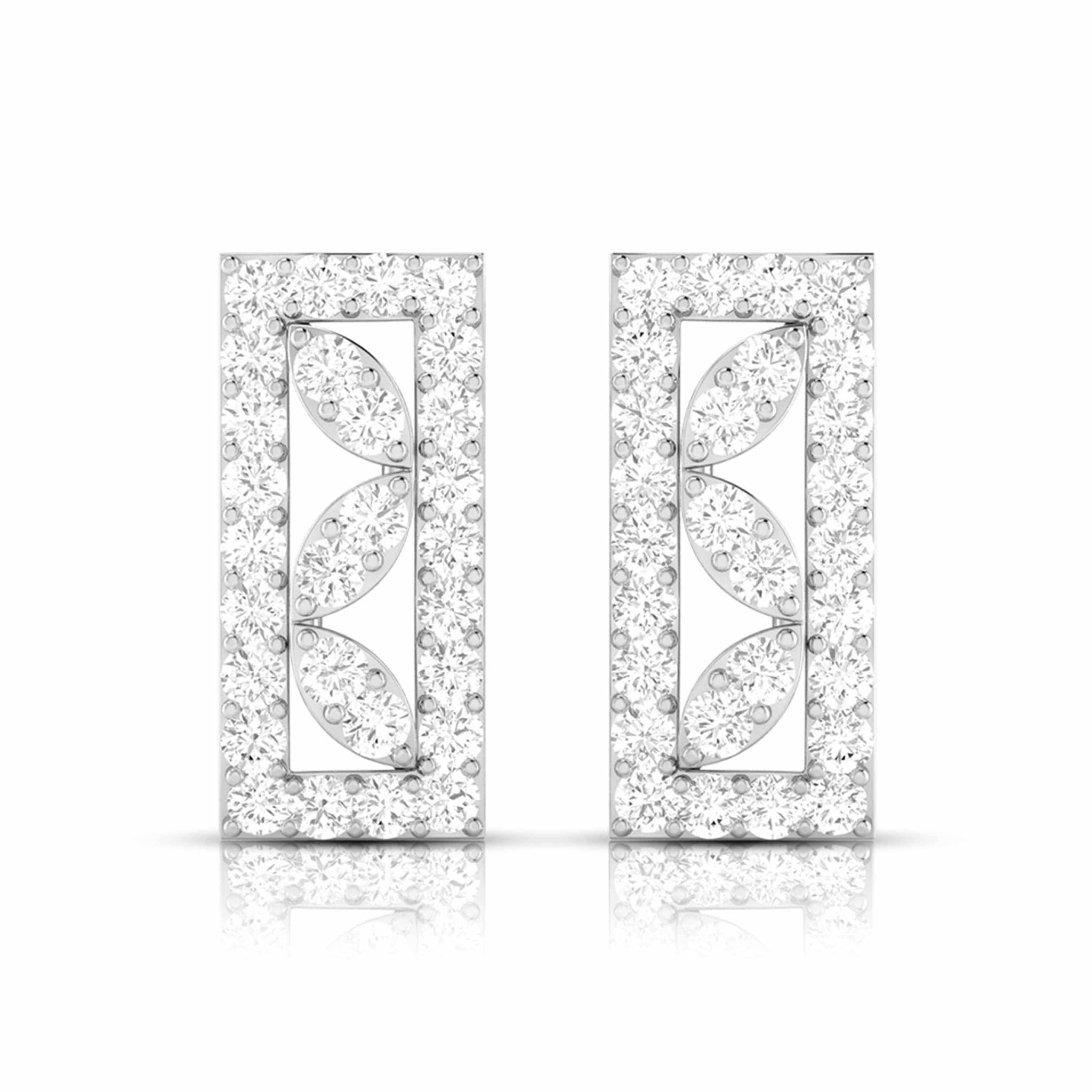 Jewelove™ Earrings SI IJ Beautiful Platinum Earrings with Diamonds for Women JL PT E ST 2069