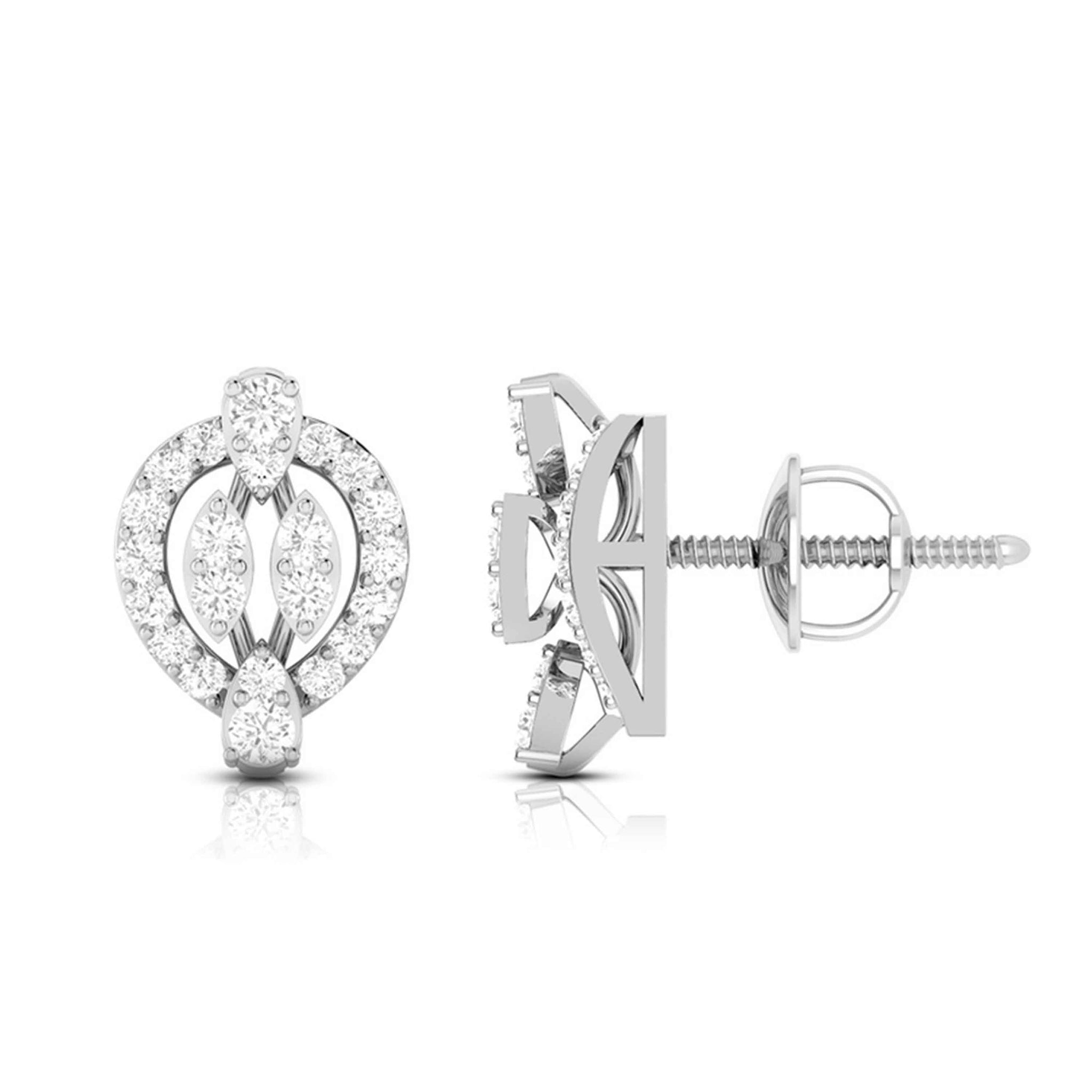 Jewelove™ Earrings Beautiful Platinum Earrings with Diamonds for Women  JL PT E ST 2071