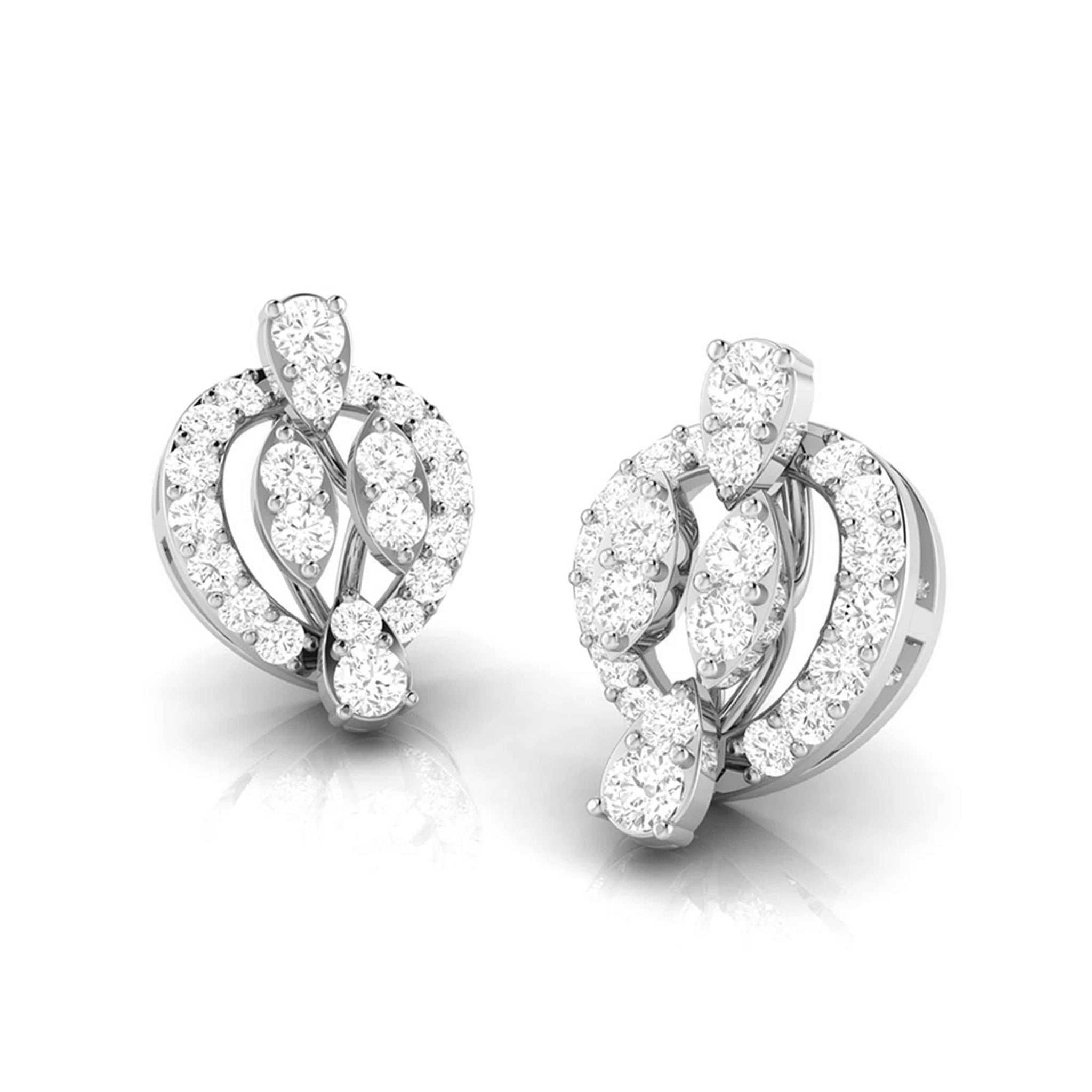 Jewelove™ Earrings Beautiful Platinum Earrings with Diamonds for Women  JL PT E ST 2071