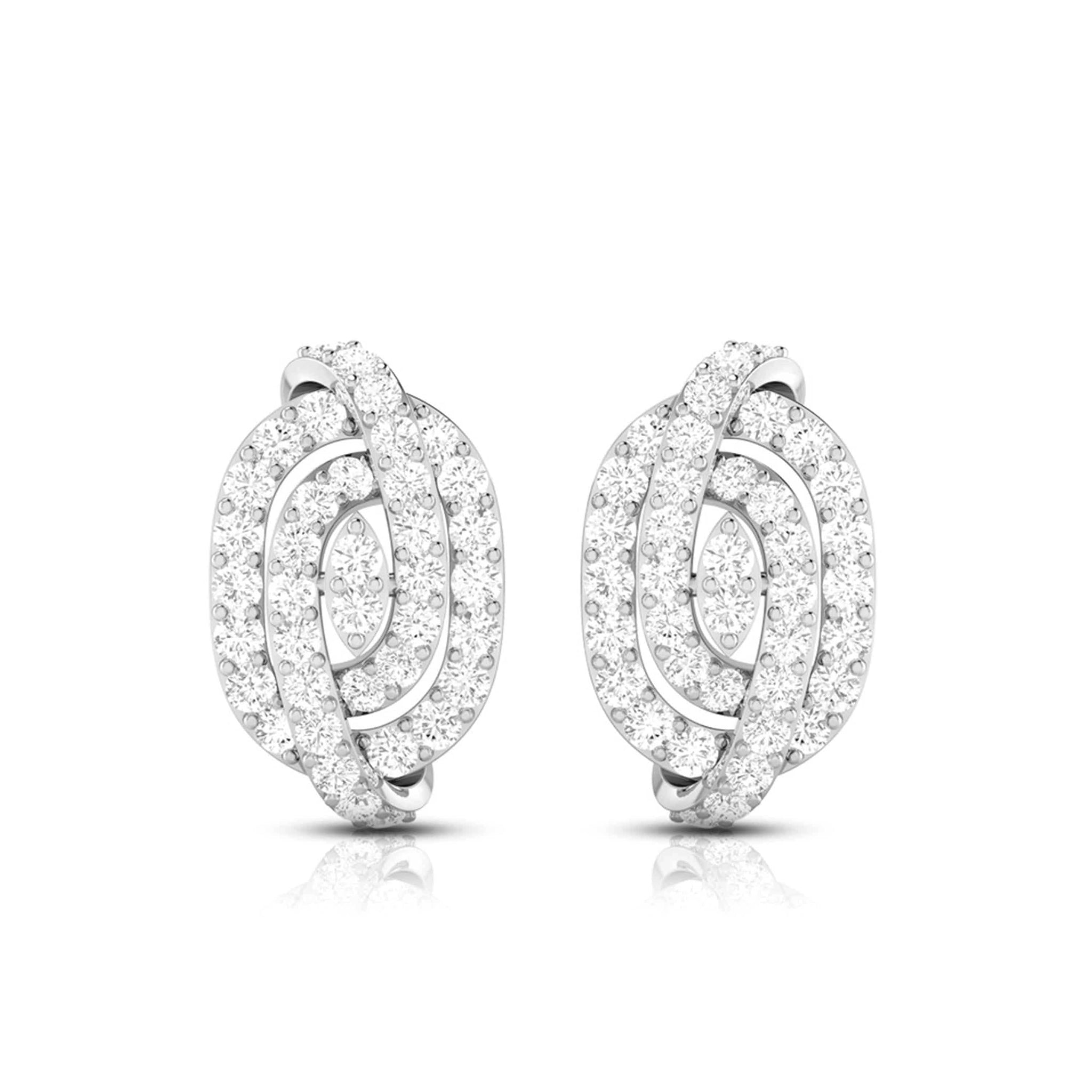 Jewelove™ Earrings SI IJ Beautiful Platinum Earrings with Diamonds for Women JL PT E ST 2072