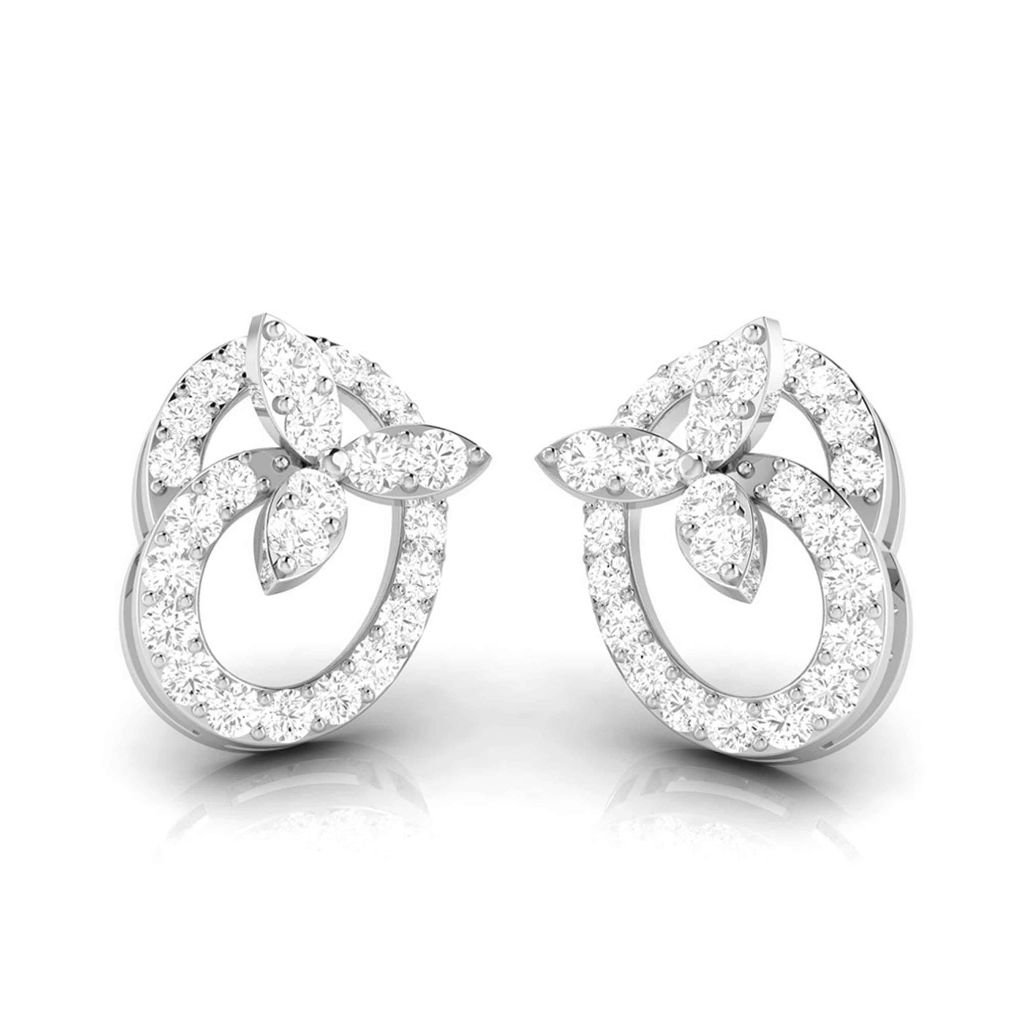 Jewelove™ Earrings Beautiful Platinum Earrings with Diamonds for Women JL PT E ST 2090