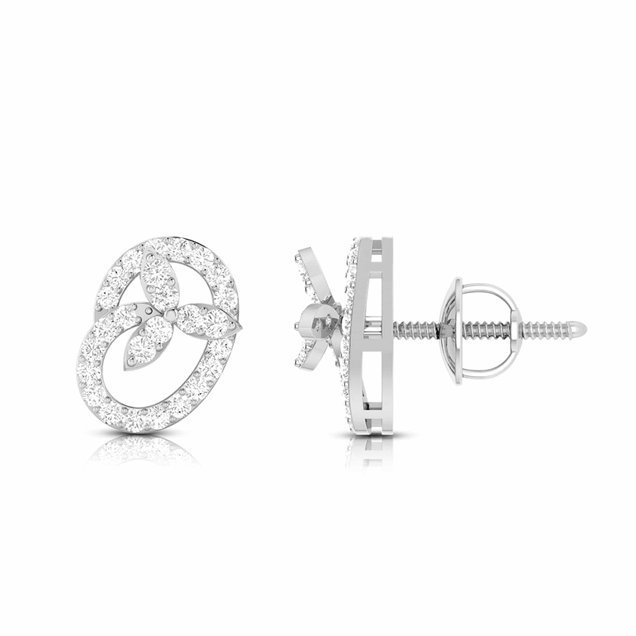 Jewelove™ Earrings Beautiful Platinum Earrings with Diamonds for Women JL PT E ST 2090