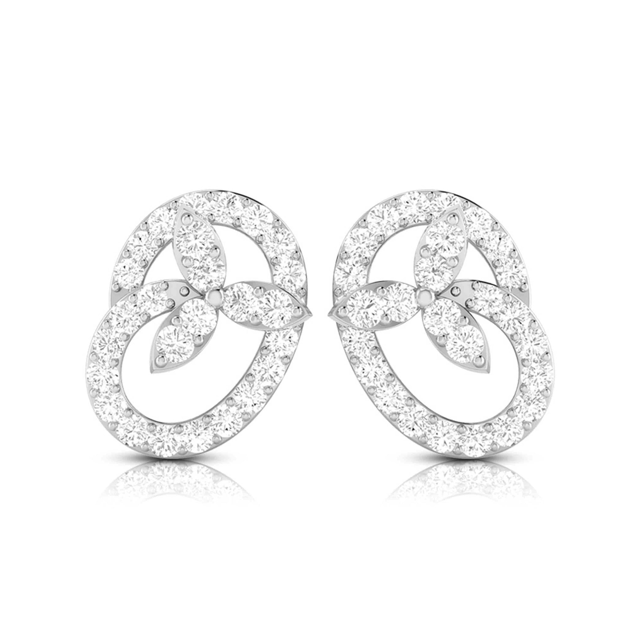 Jewelove™ Earrings SI IJ Beautiful Platinum Earrings with Diamonds for Women JL PT E ST 2090