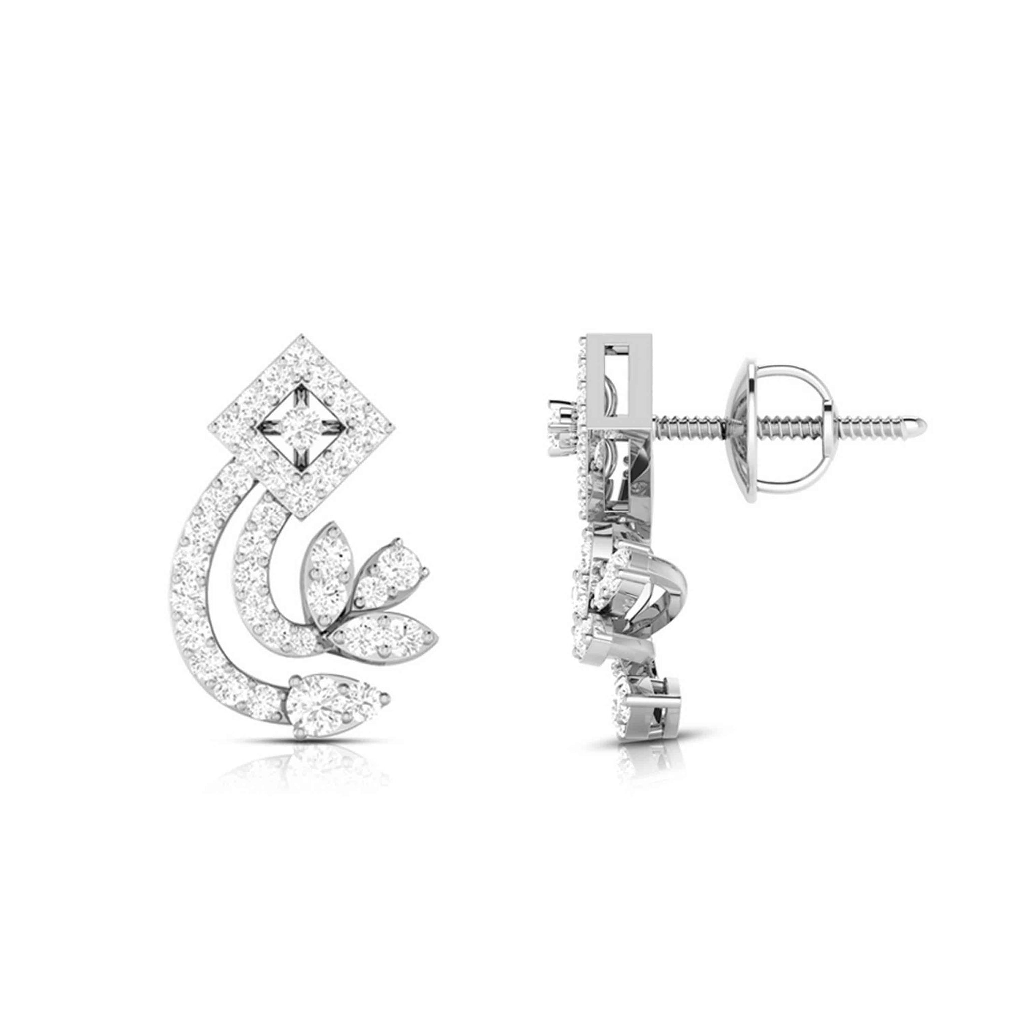 Jewelove™ Earrings Beautiful Platinum Earrings with Diamonds for Women JL PT E ST 2093