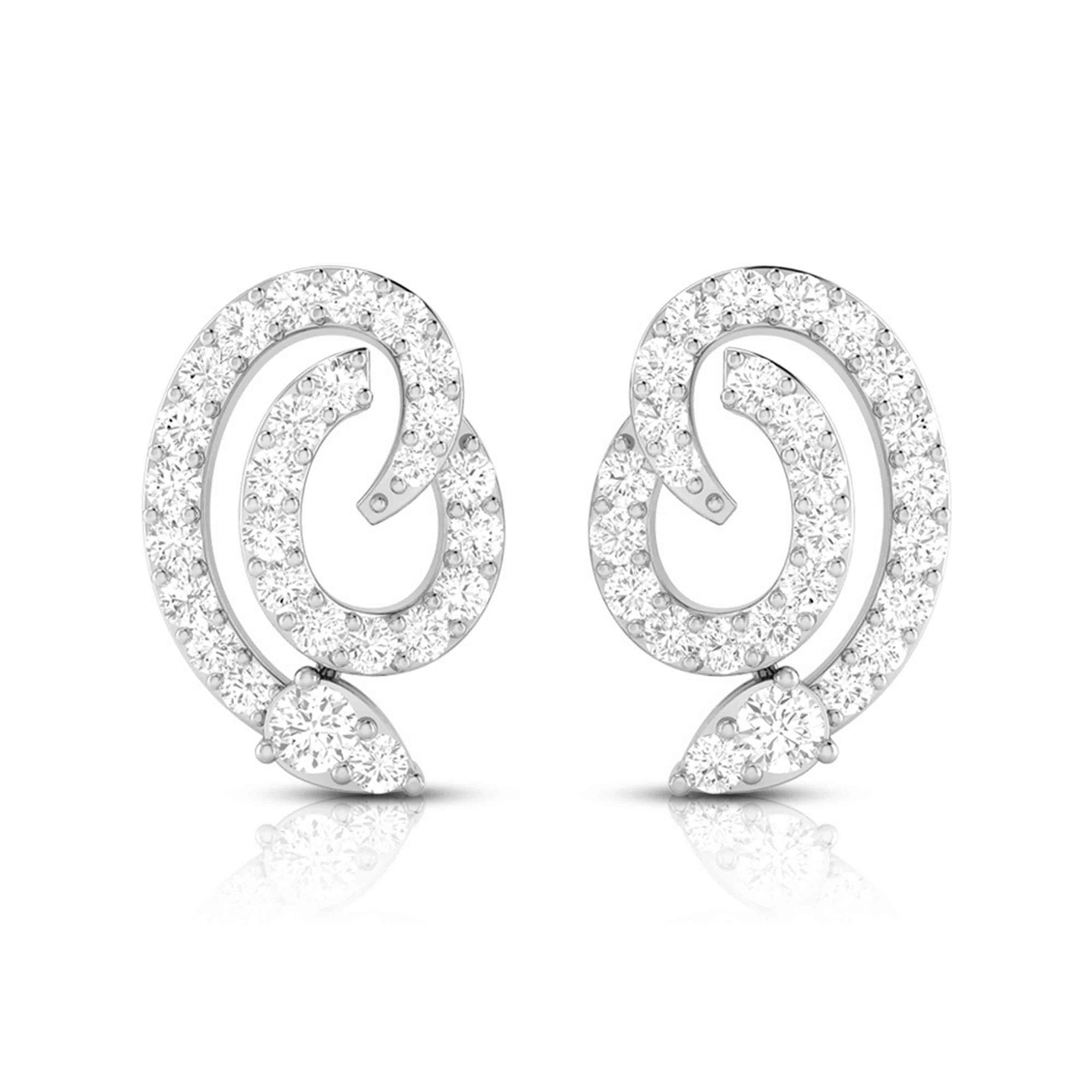 Jewelove™ Earrings Beautiful Platinum Earrings with Diamonds for Women JL PT E ST 2102