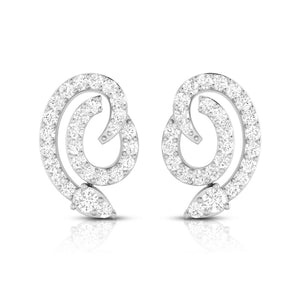 Jewelove™ Earrings Beautiful Platinum Earrings with Diamonds for Women JL PT E ST 2102