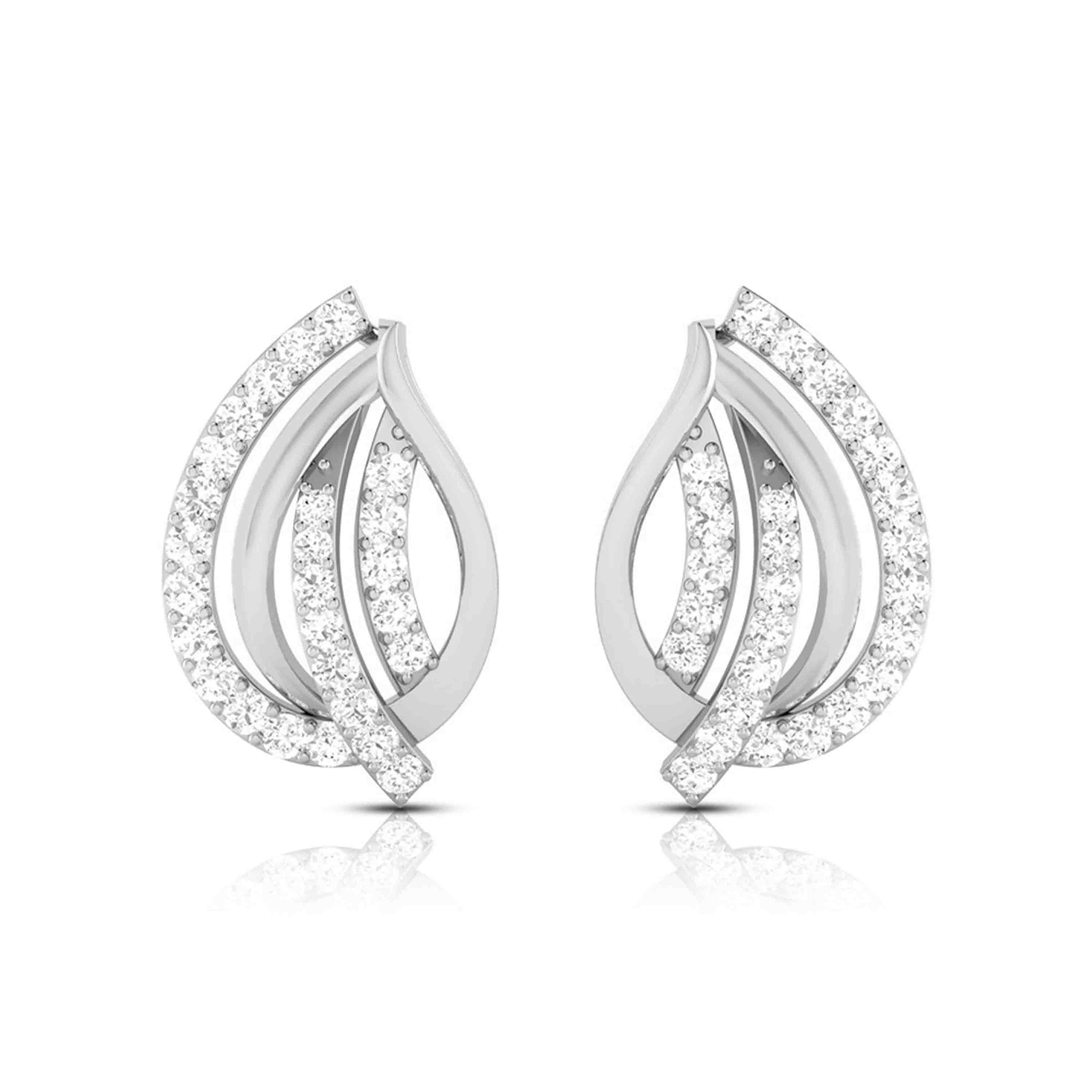 Jewelove™ Earrings Beautiful Platinum Earrings with Diamonds for Women JL PT E ST 2103