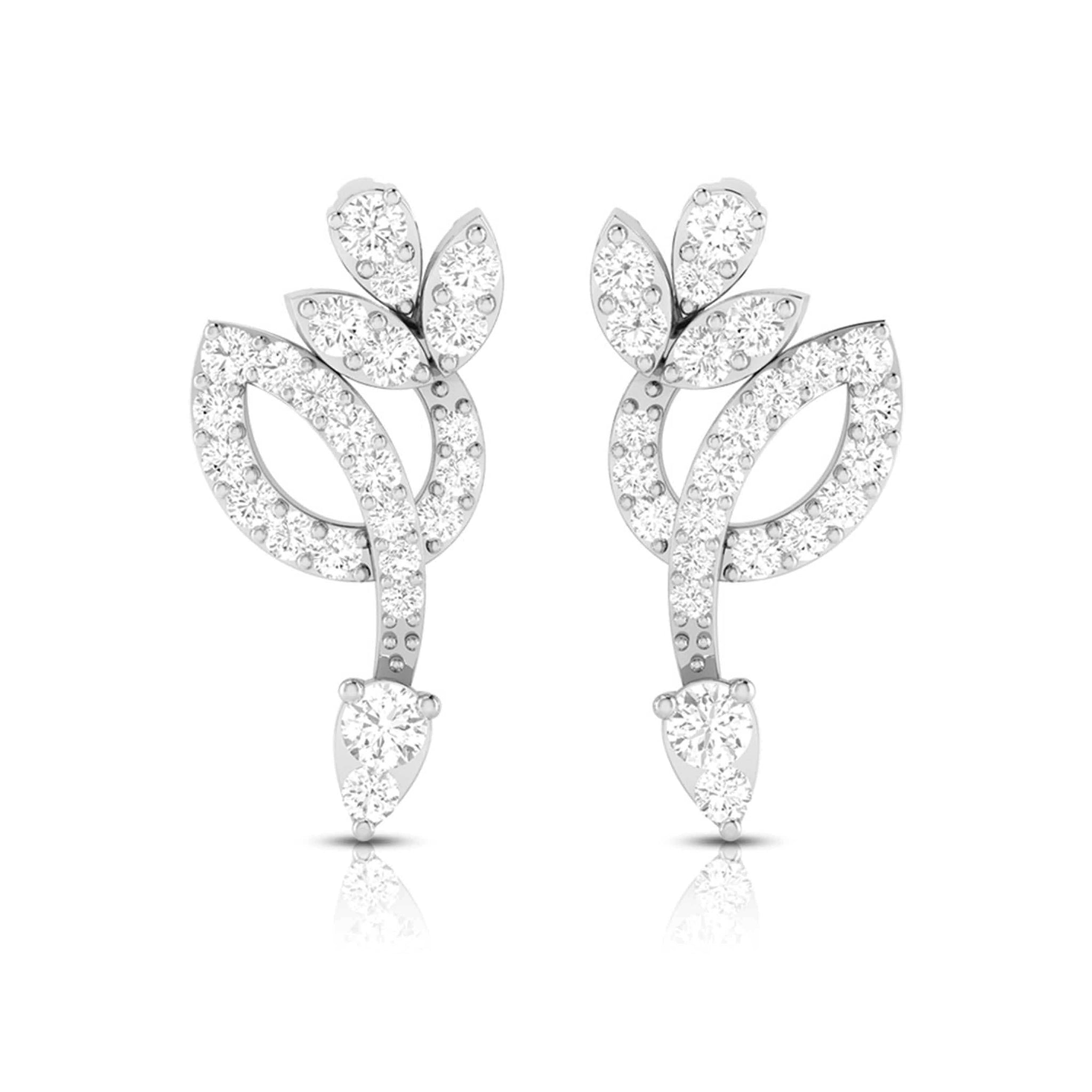 Jewelove™ Earrings Beautiful Platinum Earrings with Diamonds for Women JL PT E ST 2105