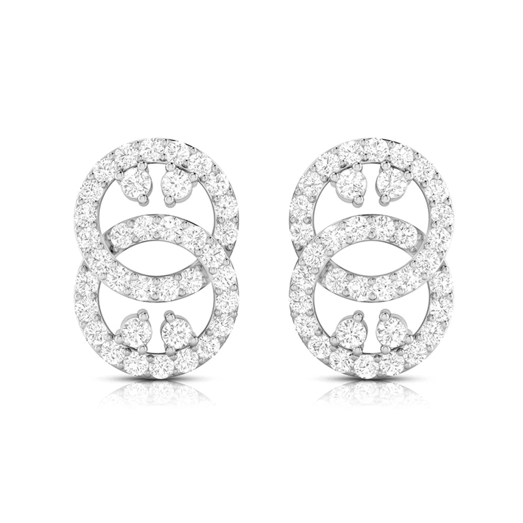 Jewelove™ Earrings SI IJ Beautiful Platinum Earrings with Diamonds for Women JL PT E ST 2106