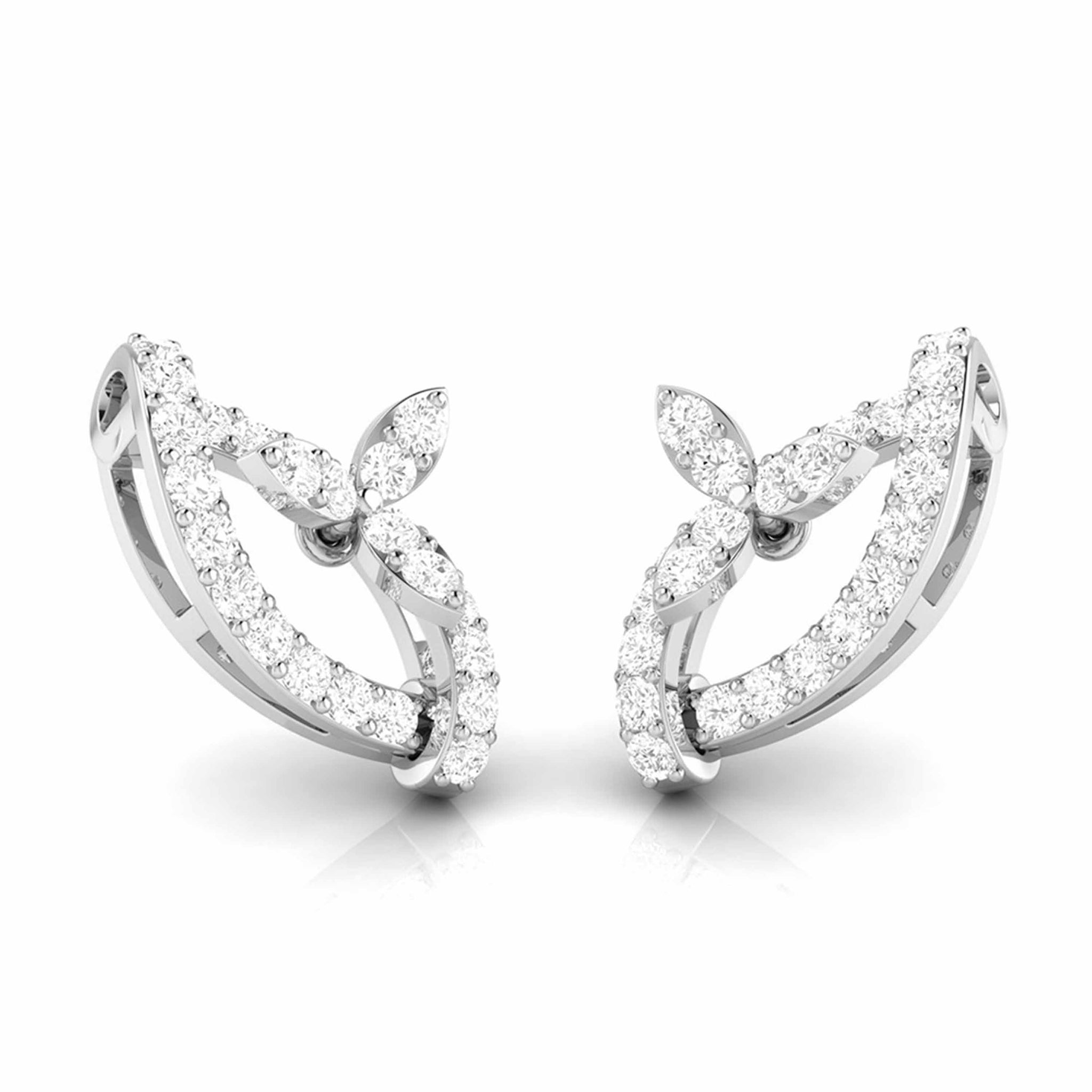 Jewelove™ Earrings Beautiful Platinum Earrings with Diamonds for Women JL PT E ST 2107