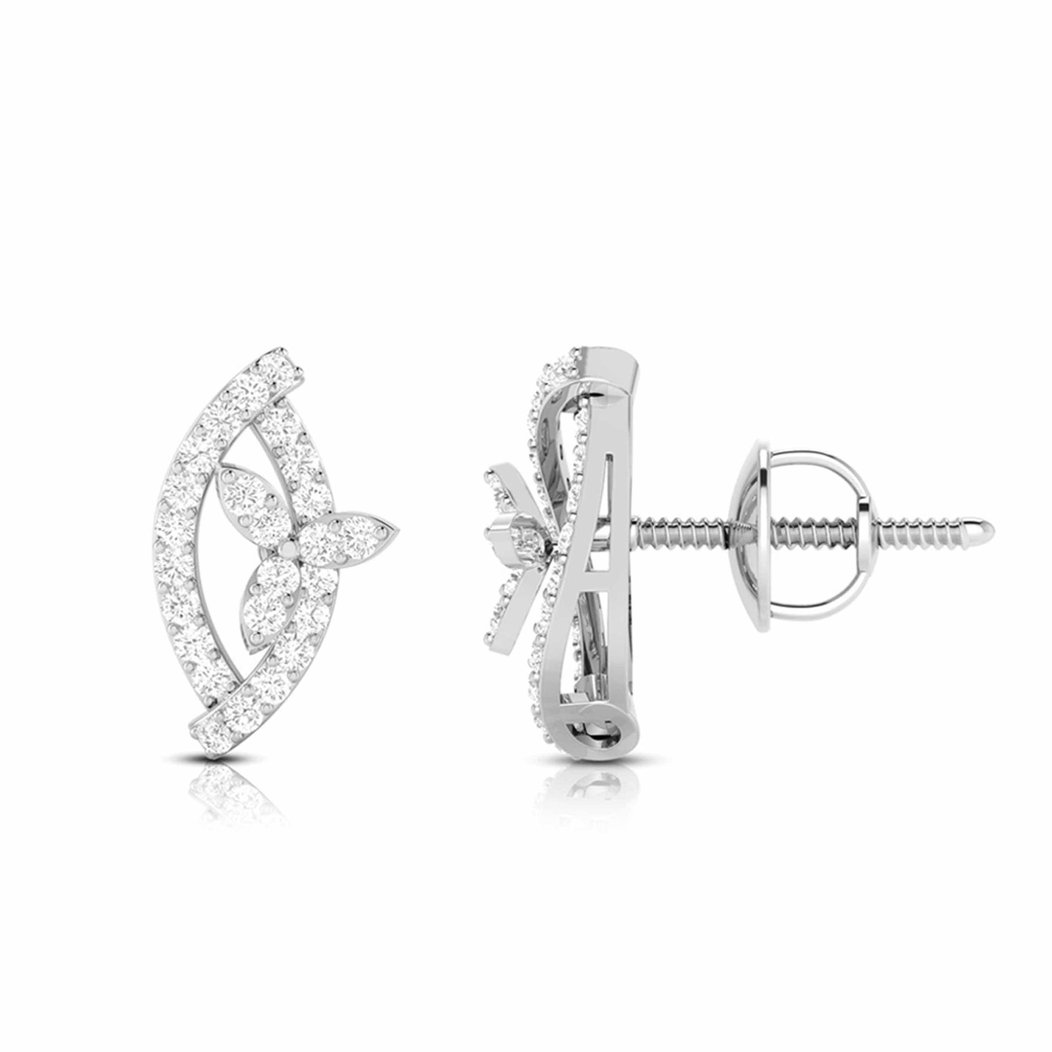 Jewelove™ Earrings Beautiful Platinum Earrings with Diamonds for Women JL PT E ST 2107