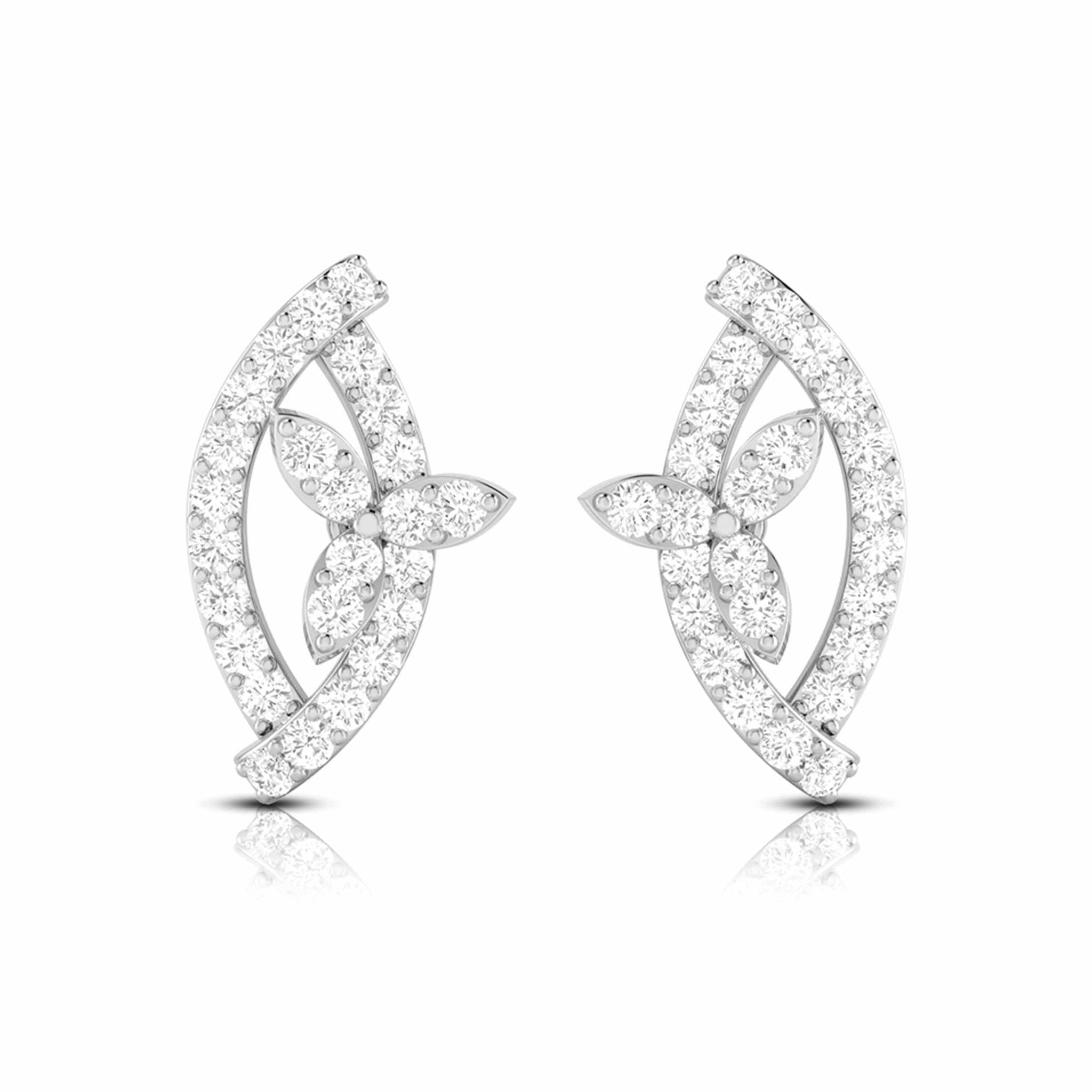 Jewelove™ Earrings SI IJ Beautiful Platinum Earrings with Diamonds for Women JL PT E ST 2107