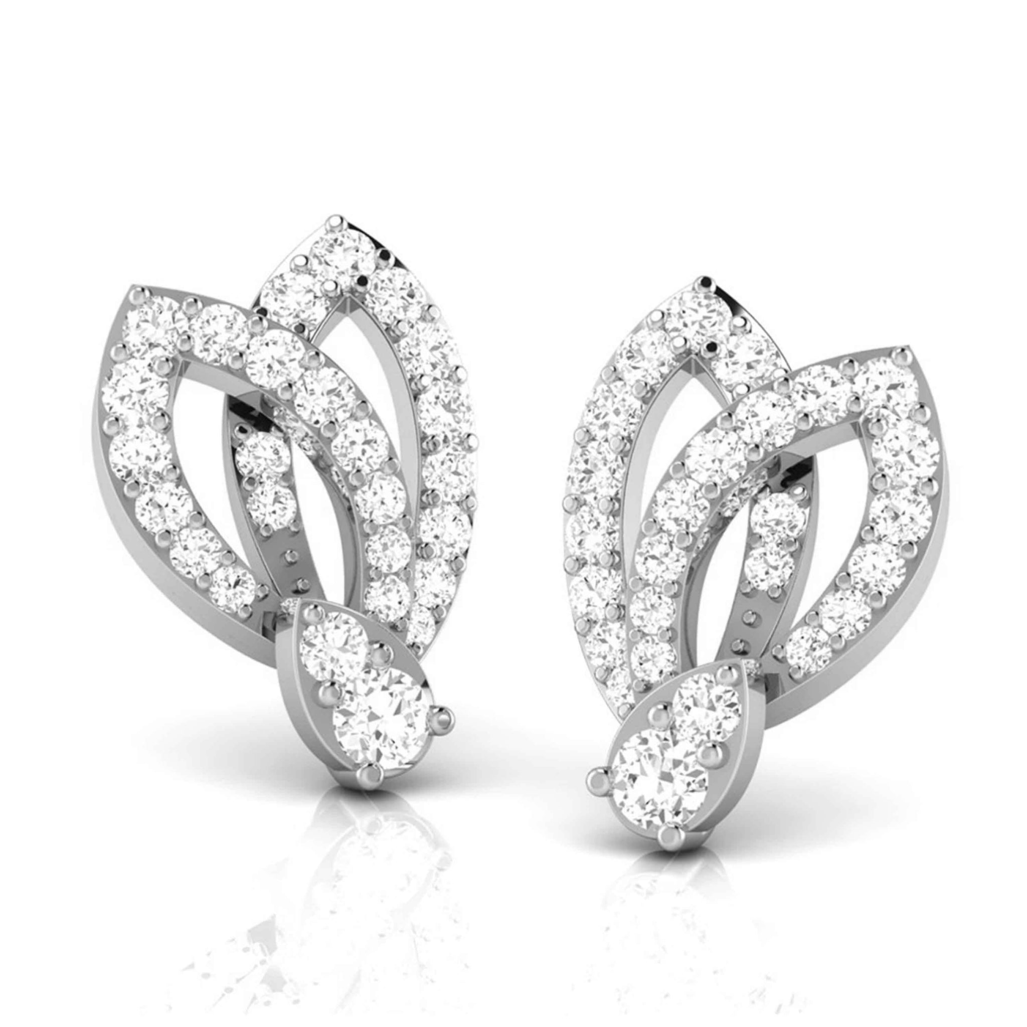 Jewelove™ Earrings Beautiful Platinum Earrings with Diamonds JL PT E ST 2201