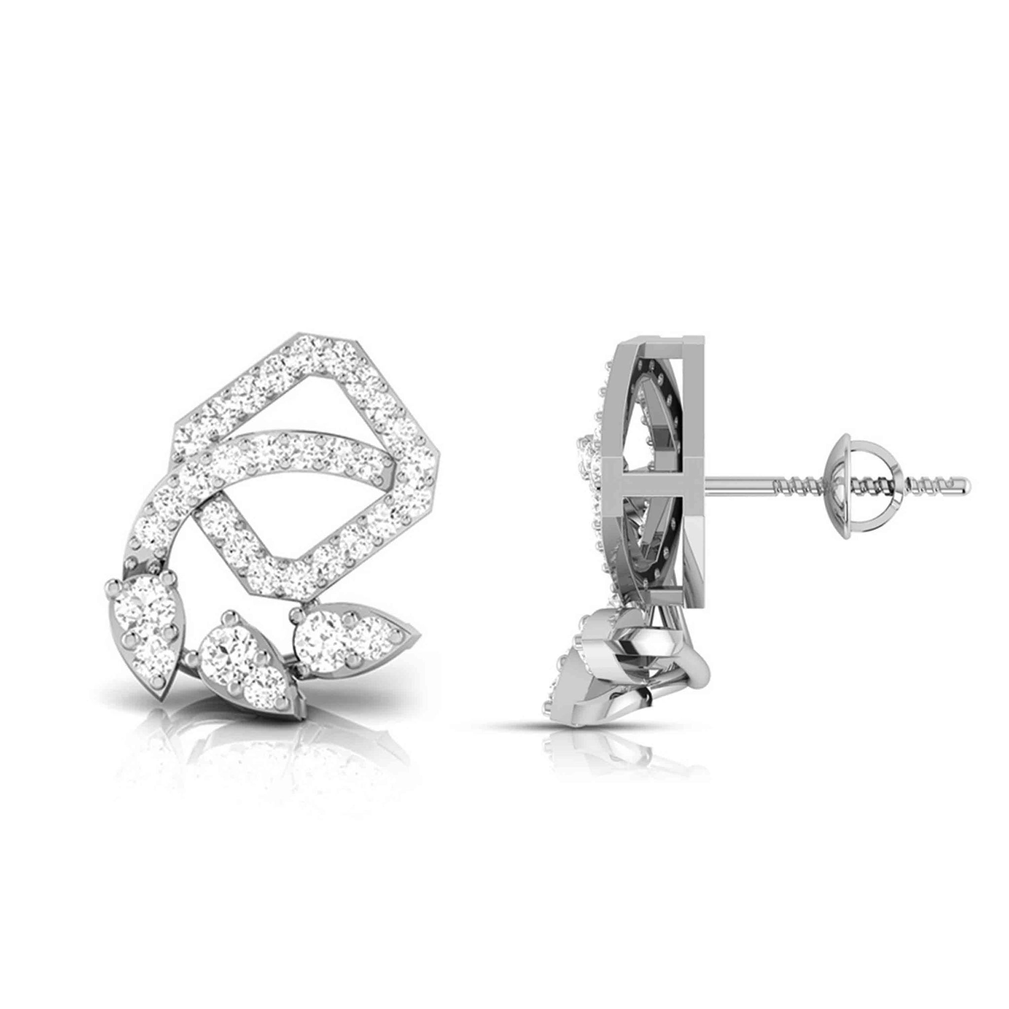 Jewelove™ Earrings Beautiful Platinum Earrings with Diamonds JL PT E ST 2205