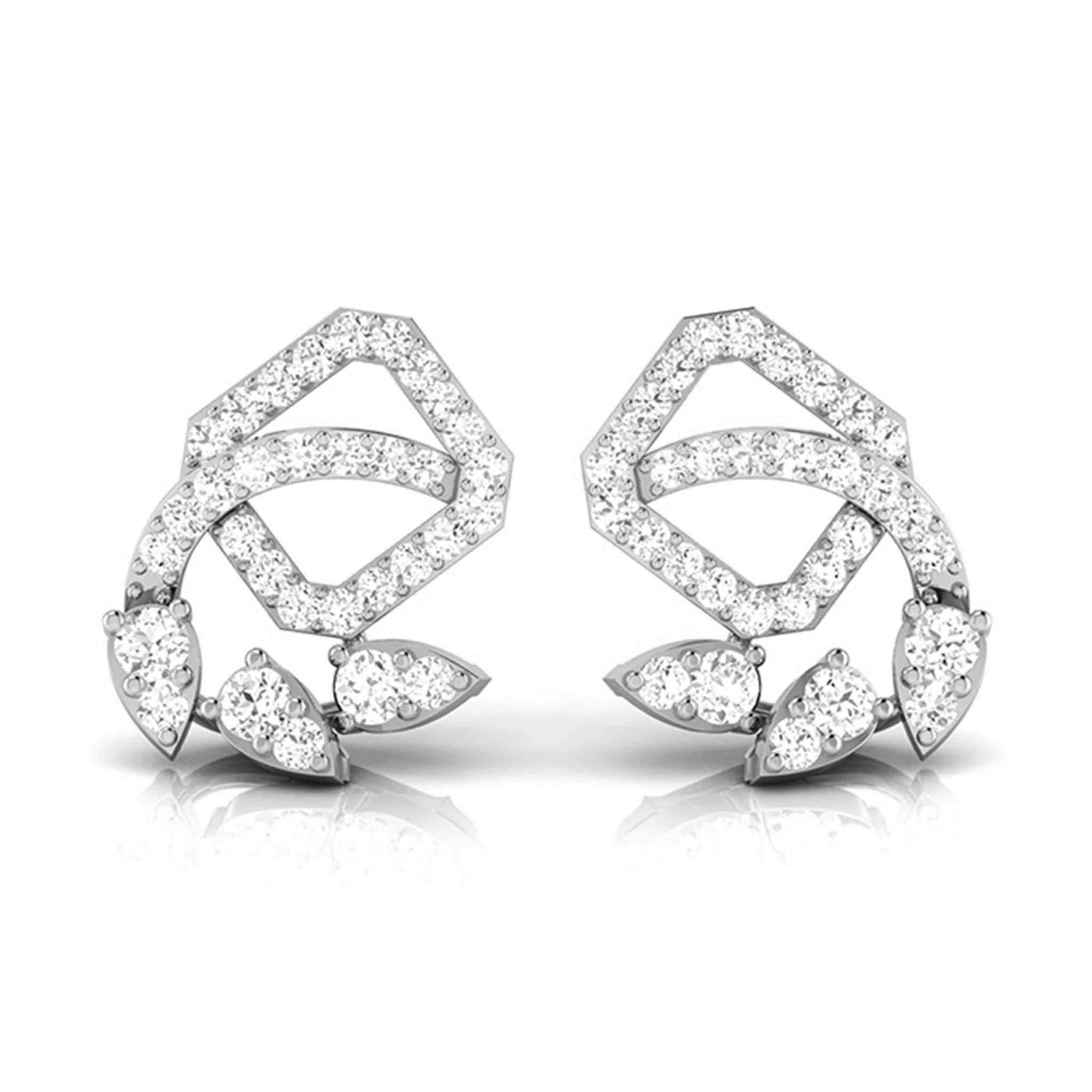 Jewelove™ Earrings SI IJ Beautiful Platinum Earrings with Diamonds JL PT E ST 2205